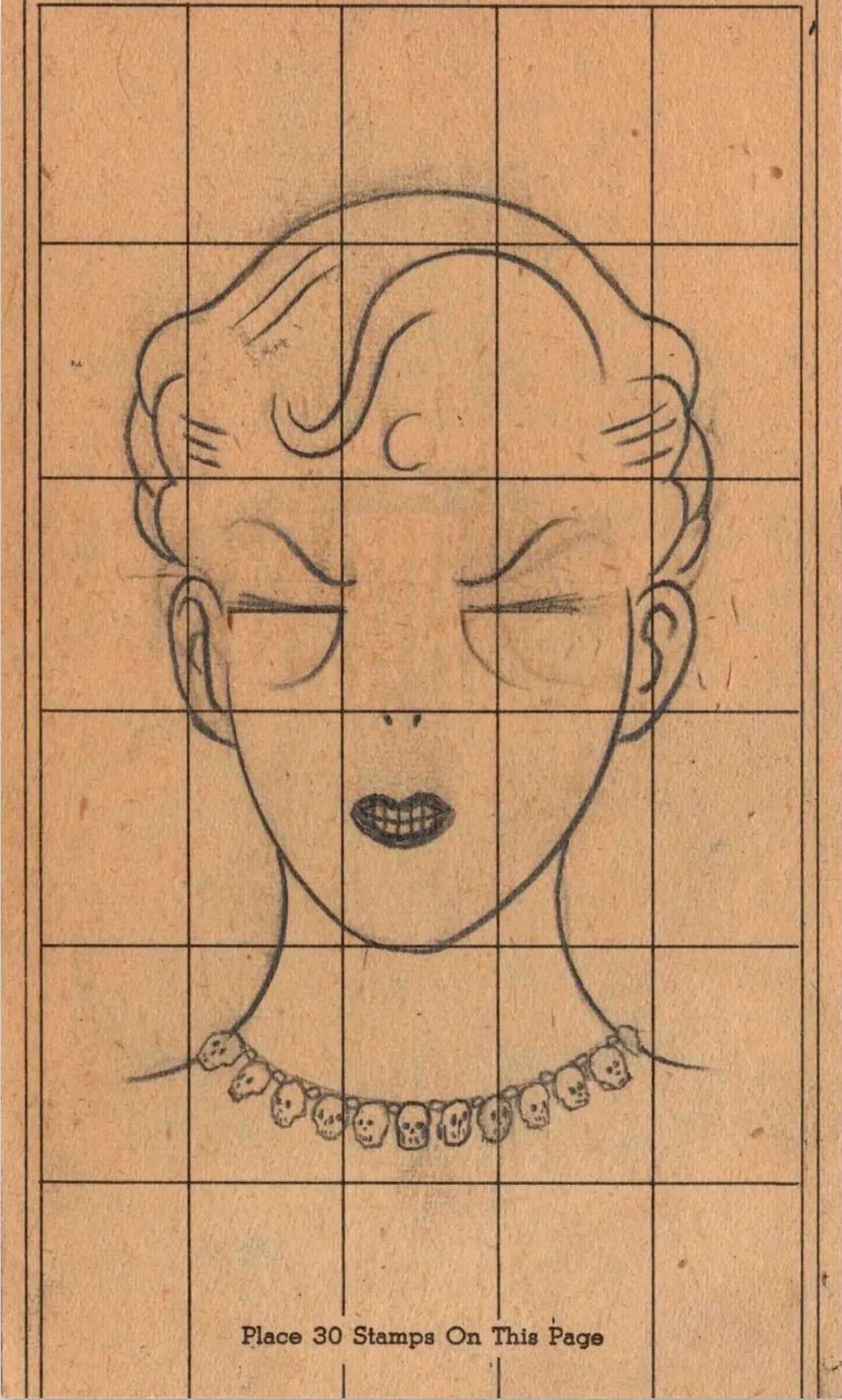 Vatis Species 32, 2024  
pencil on found paper mounted to postcard 
5 1/2 x 3 1/2 in | 14 x 8.9 cm