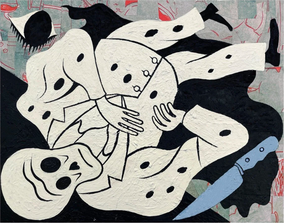 Rubbed Out Again, 2022 
acrylic, paper on panel 
11 x 14 in. | 27.9 x 35.6 cm