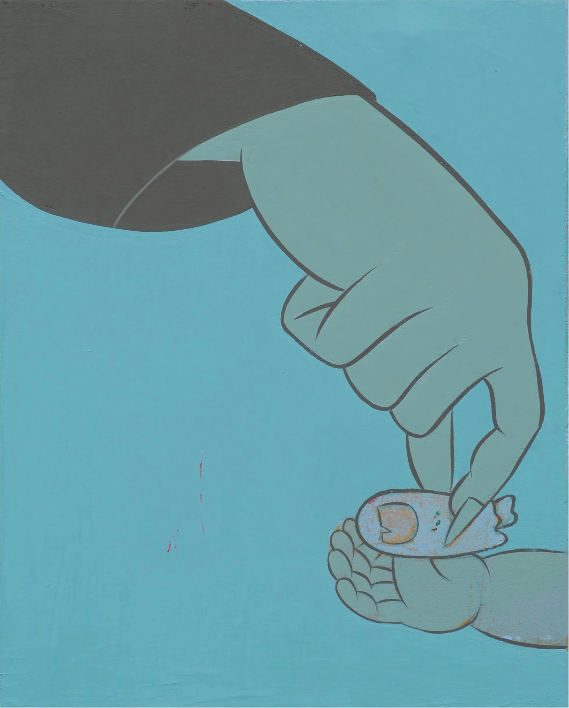 Badfinger, 2025 
Flashe on muslin mounted on canvas 
20 x 16 in. | 50 x 40 cm