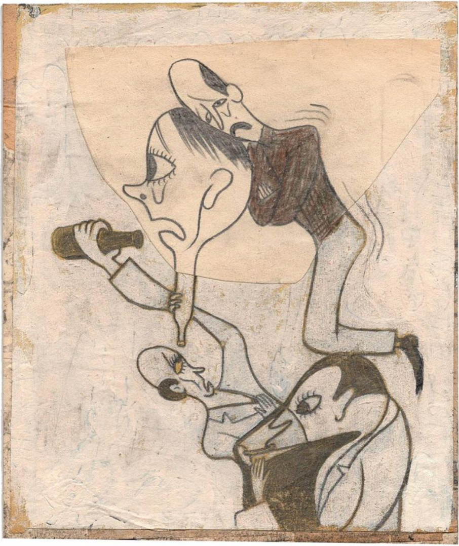 Happy Endings are Stories That Haven’t Ended, 2022 
pencil, paper on cardboard 
7 1/4 x 9 1/4 in. | 18.4 x 23.5 cm