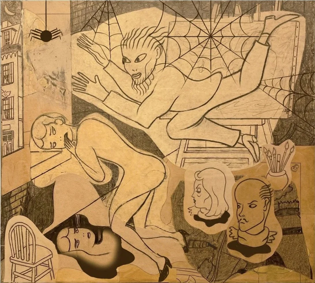 A Sorrow Misconstrued, 2023 
oil, pencil, paper on linen 
18 x 20 in. | 45.7 x 50.8 cm