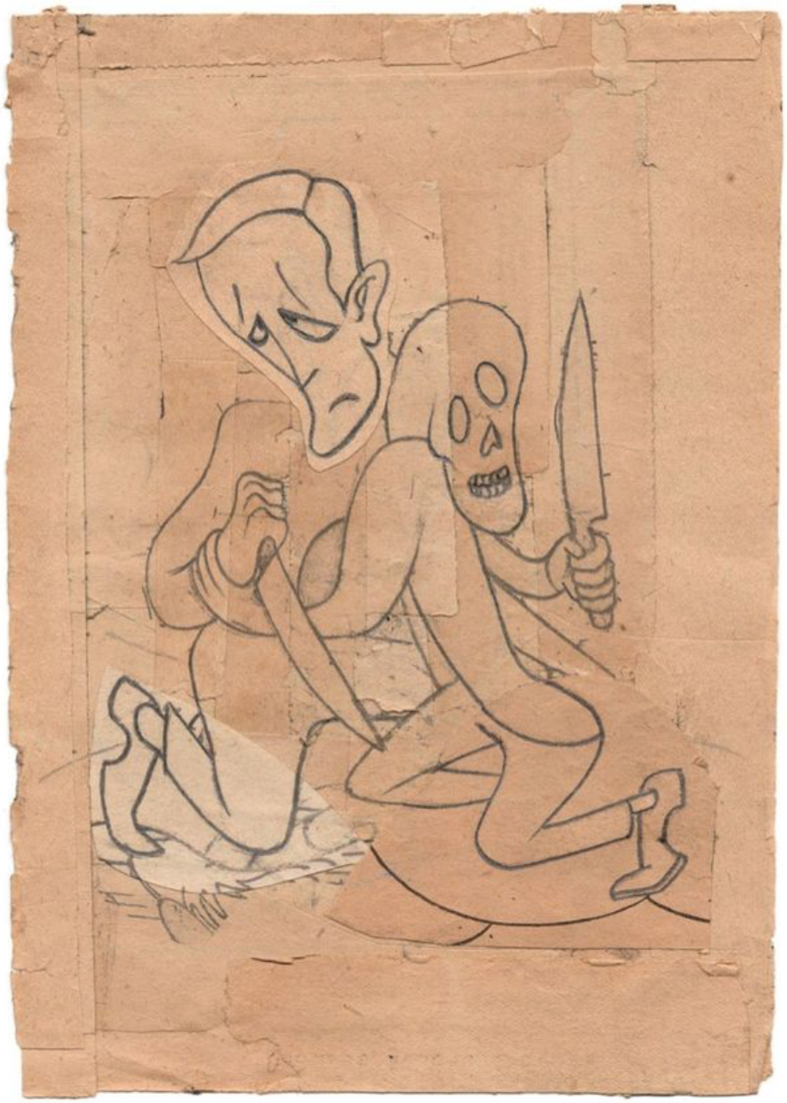 Untitled, 2022 
pencil, paper on board 
8 x 9 in. | 20.3 x 22.9 cm