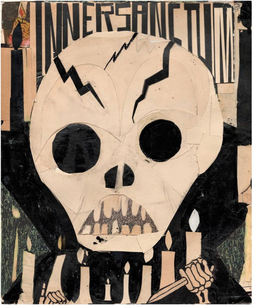 Inner Sanctum, 2021 
mixed media on cardboard 
10 x 9 1/2 in. | 25.4 x 24.1 cm