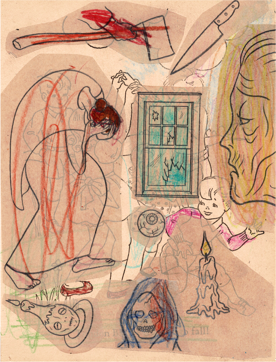 Pieces 2, 2023 
ink and crayon on paper 
11 x 8½ in. | 27 x 21 cm