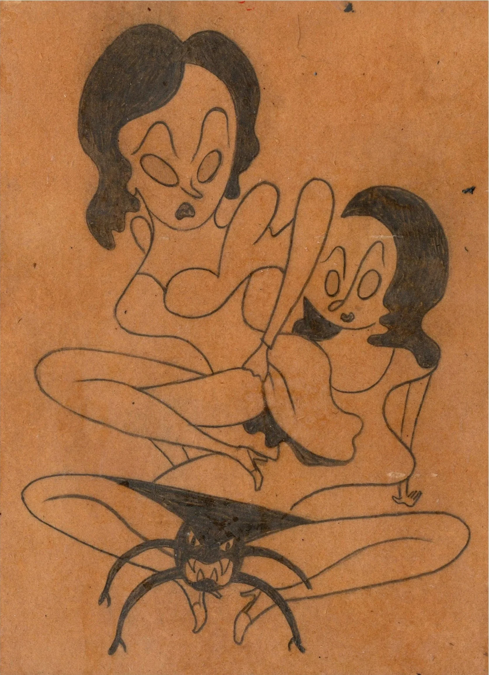 Untitled, 2022 
pencil, varnish, wax on paper 
9 x 6 1/2 in. | 22.9 x 16.5 cm