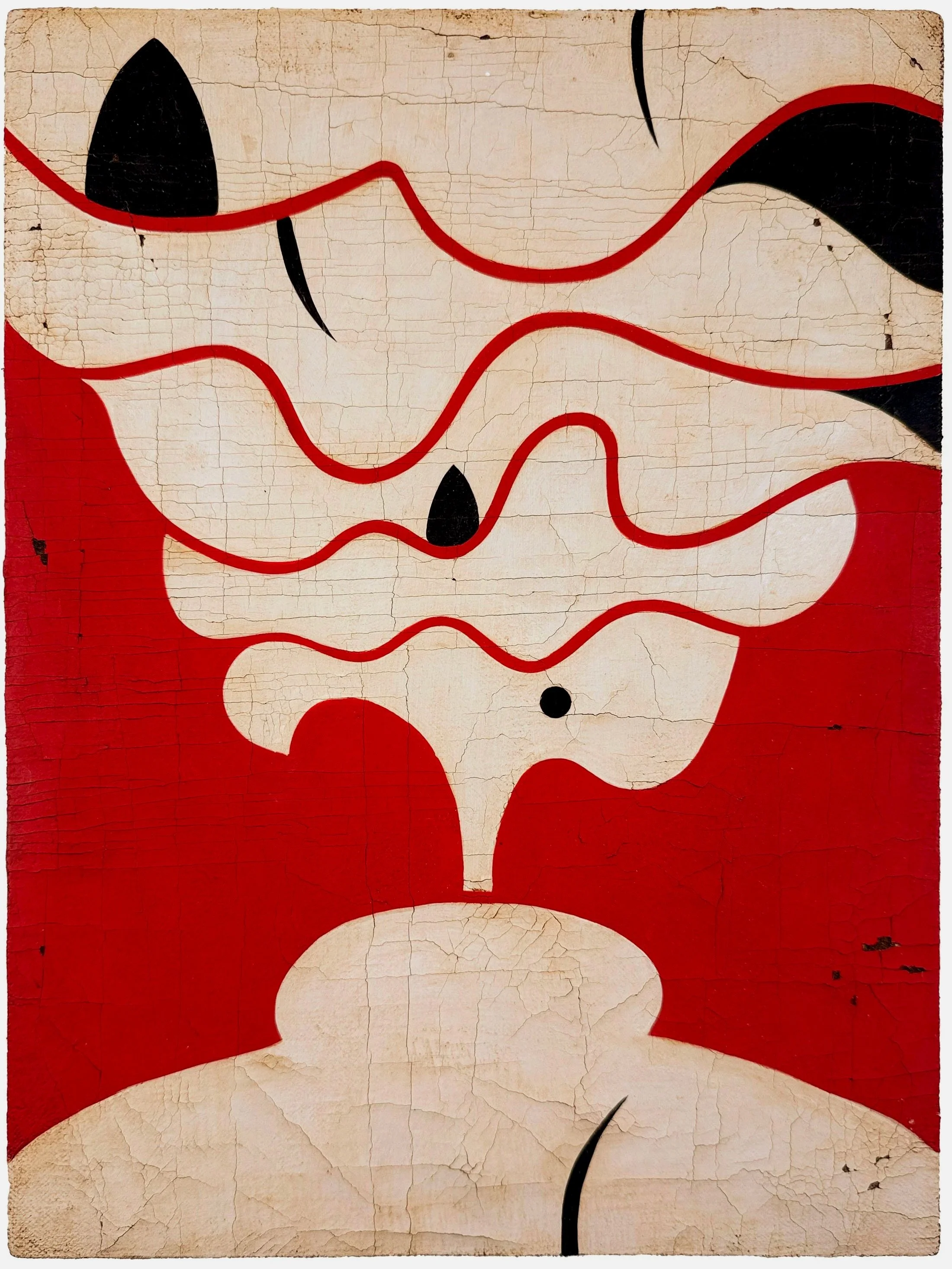 Spoken Silence, 2025 
distemper and oil on canvas mounted on panel 
12 x 9 in. | 30 x 22 cm