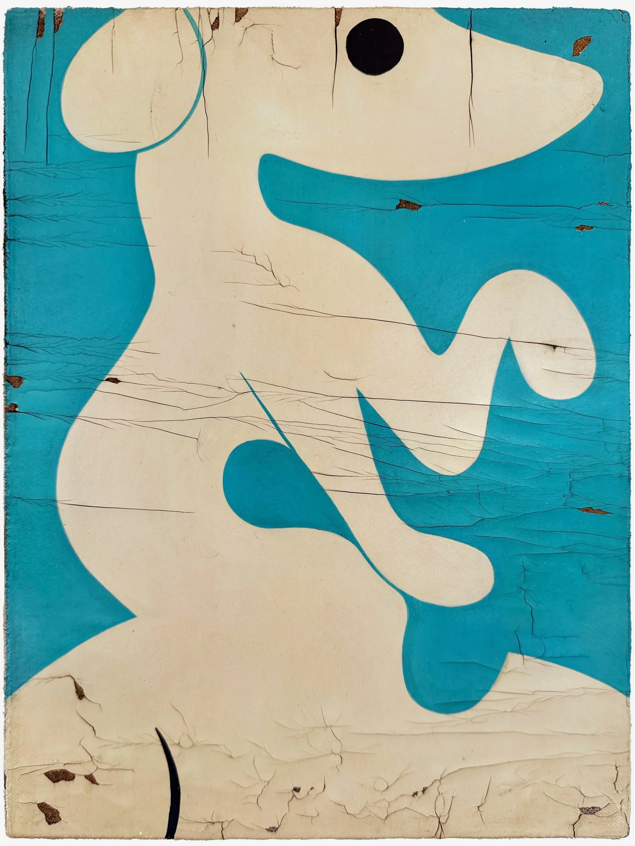 Untitled , 2026 
distemper and oil on canvas mounted on panel 
12 x 9 in. | 30 x 22 cm