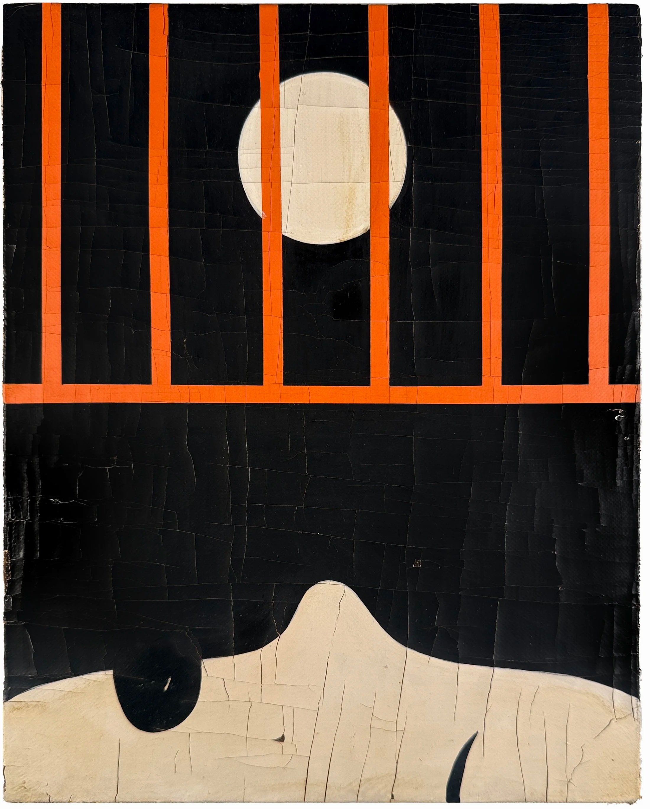 A looming radiance, 2026 
distemper and oil on canvas mounted on wood panel 
10 x 8 in. | 25 x 20 cm