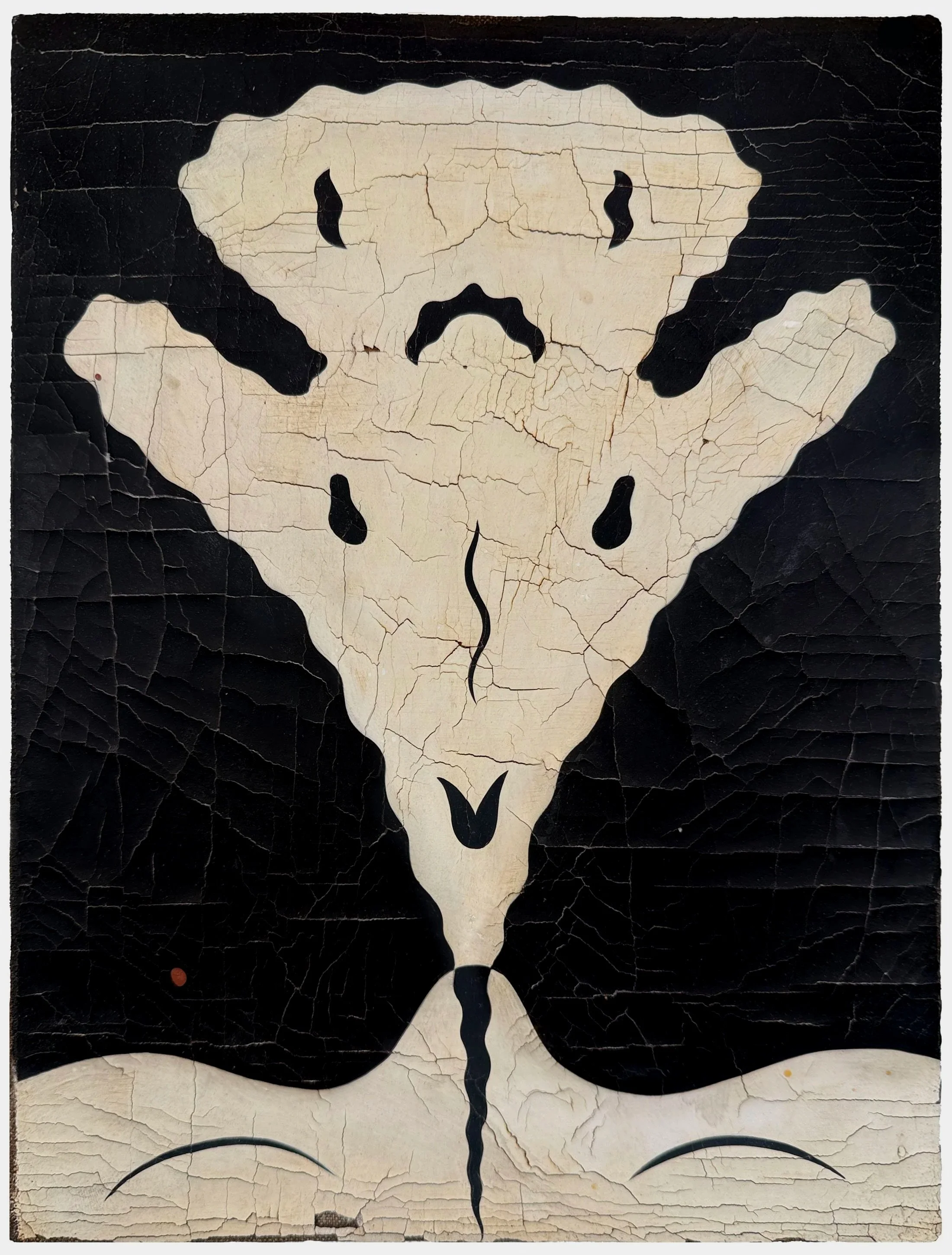 Afterimage, 2025 
distemper and oil on canvas mounted on panel 
12 x 9 in. | 30 x 22 cm