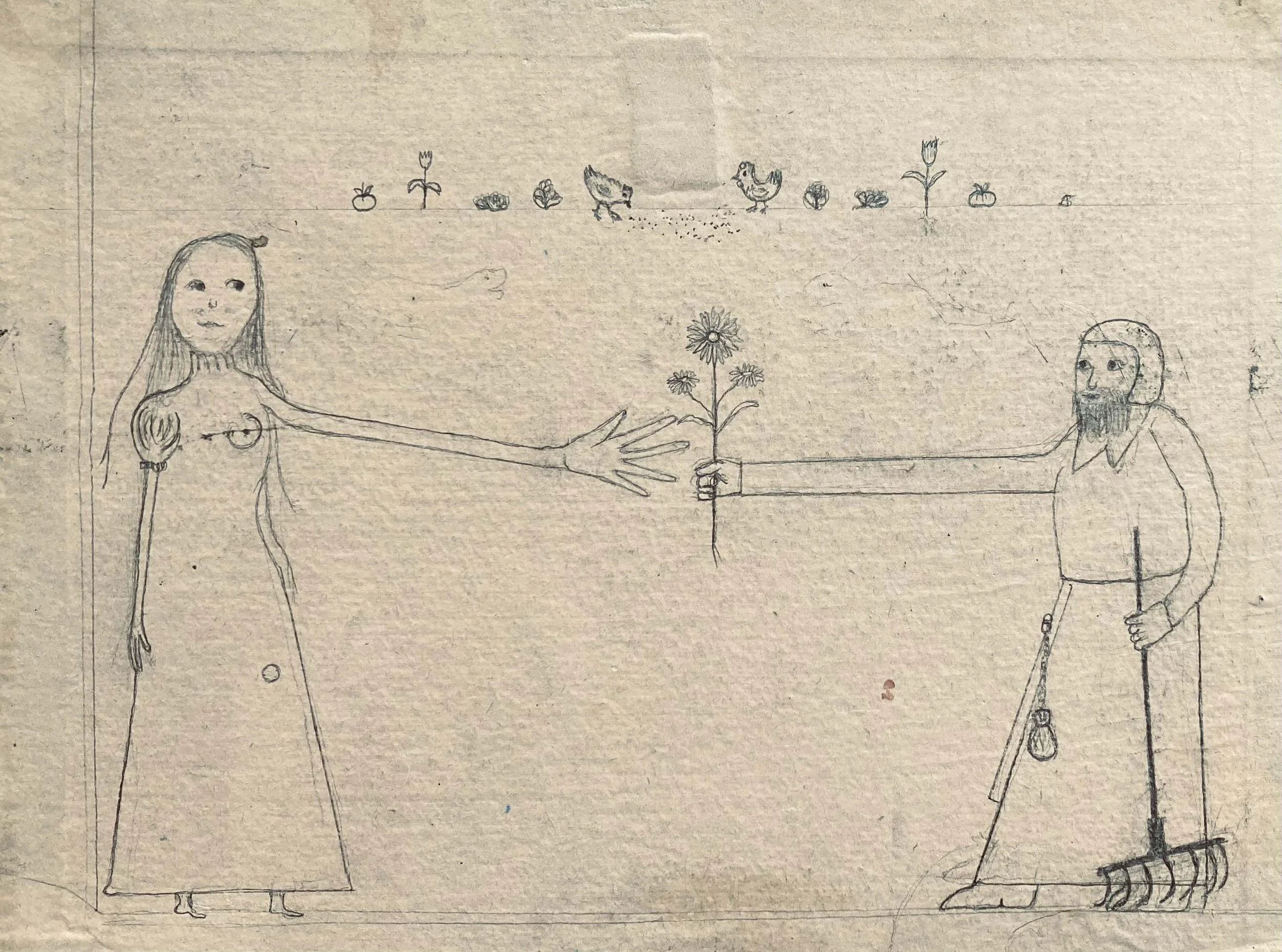  Aurélie Salavert  
A tender gift (Tendre présent), ND 
pencil on paperboard 
9½ x 12¼ in. 
24 x 31 cm