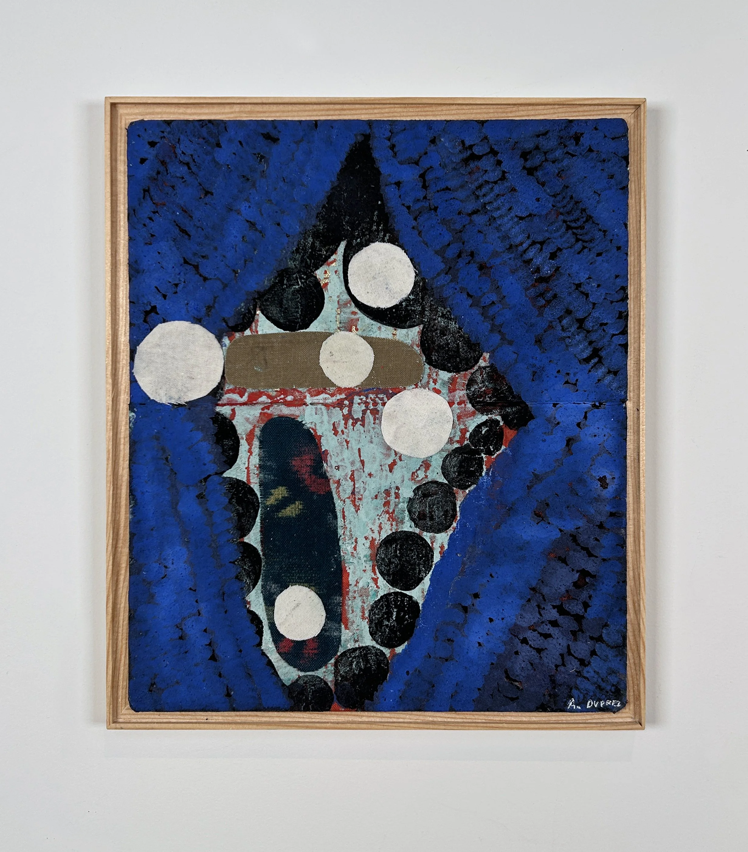  Alexandra Duprez  
Untitled, 2026 
oil, colored pencil, collage on found book cover 
9¾ x 8¼ in. 
24 x 20 cm