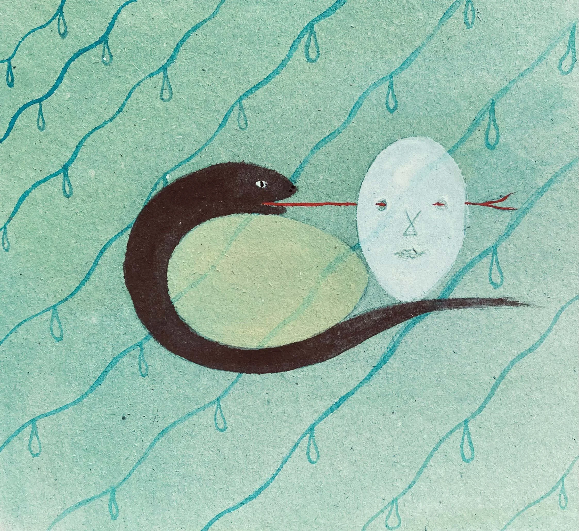  Aurélie Salavert  
Origin, return (Origine, retour), ND 
gouache and pencil on cardboard 
7⅞ x 8⅝ in. 20 x 22 cm