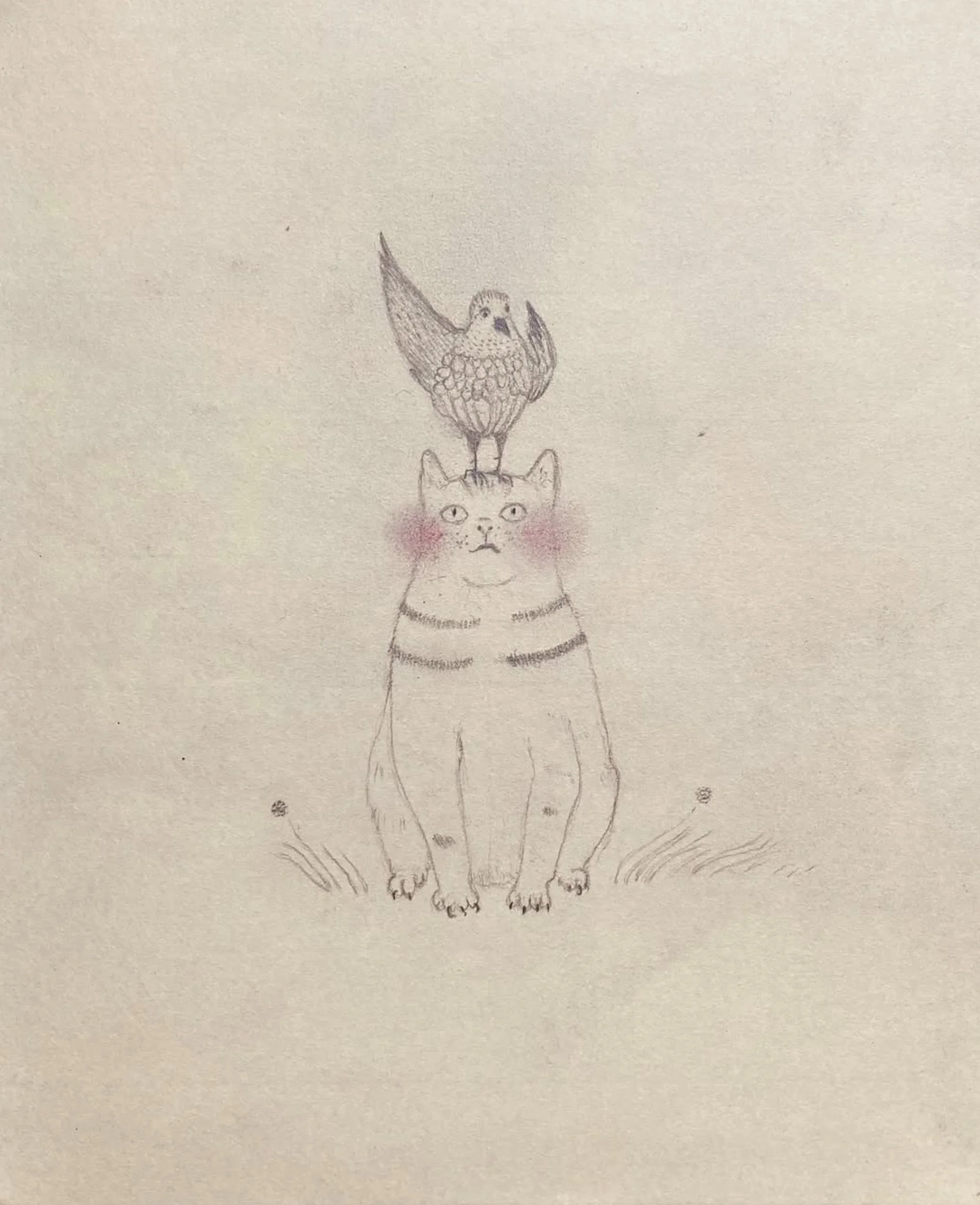  Aurélie Salavert  
Crush (Béguin), ND 
pencil and pastel on found paper 
10¼ x 8⅝ in. 
26 x 22 cm