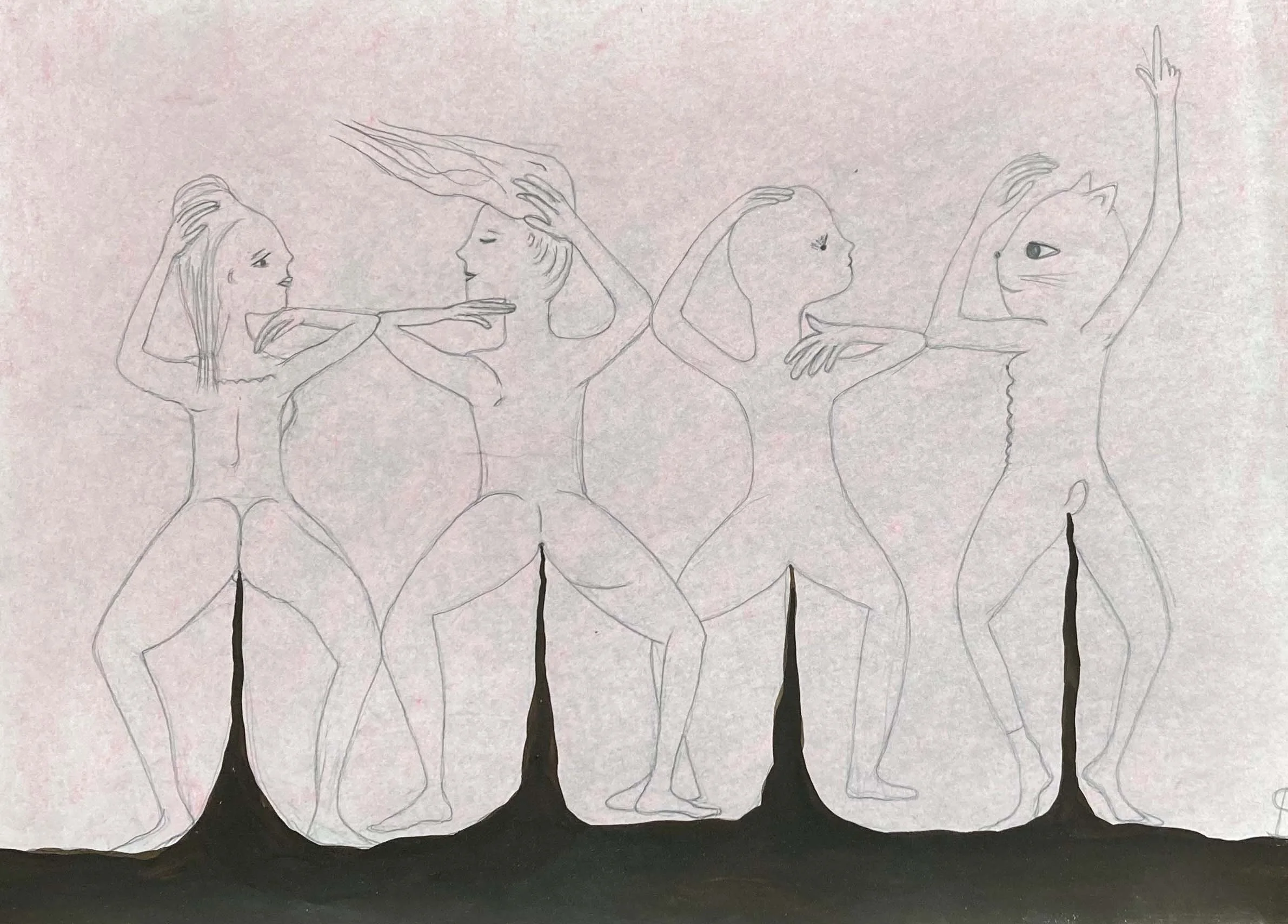  Aurélie Salavert  
Our bodies (Nos corps), ND 
gouache, pencil and pastel on paper 
8¼ x 11⅜ in. 
21 x 29 cm