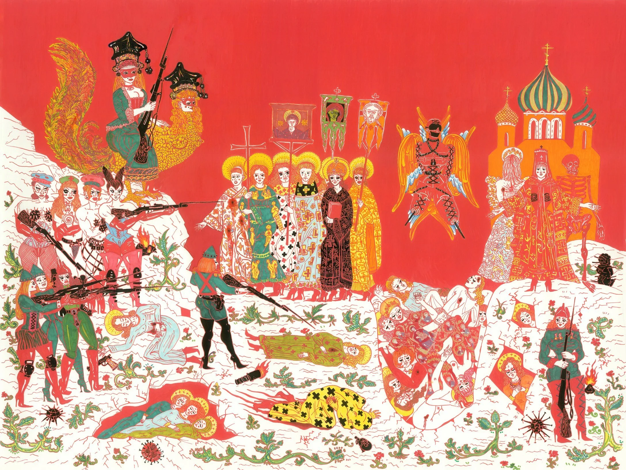 Holy-Men-and-Fallen-Women-2025-acrylic-on-paper-95x-72-cm-5700dollar.jpg