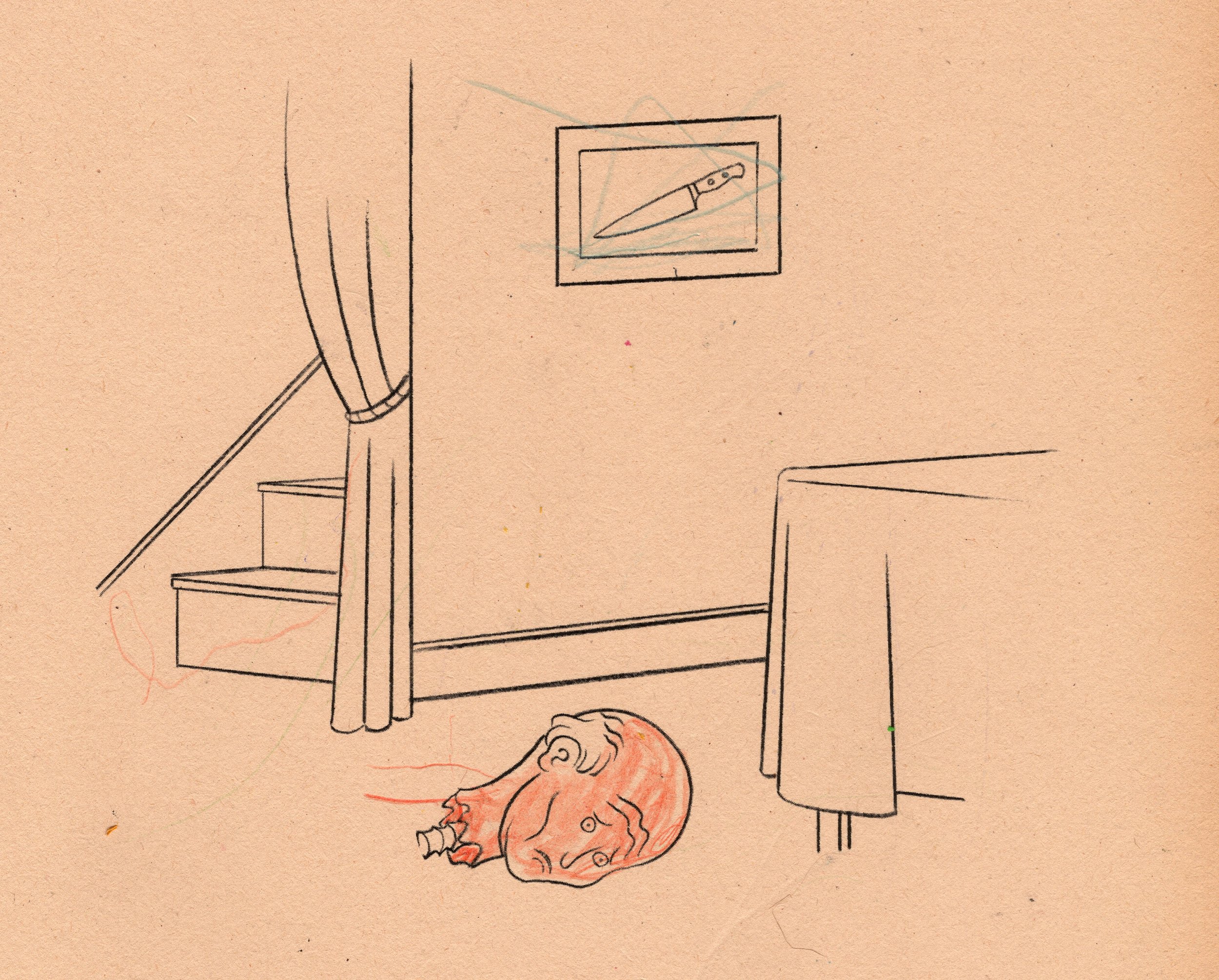 I shall live forever #1, 2024 
ink, crayon on paper 
4 x 5 in. | 10 x 12 cm