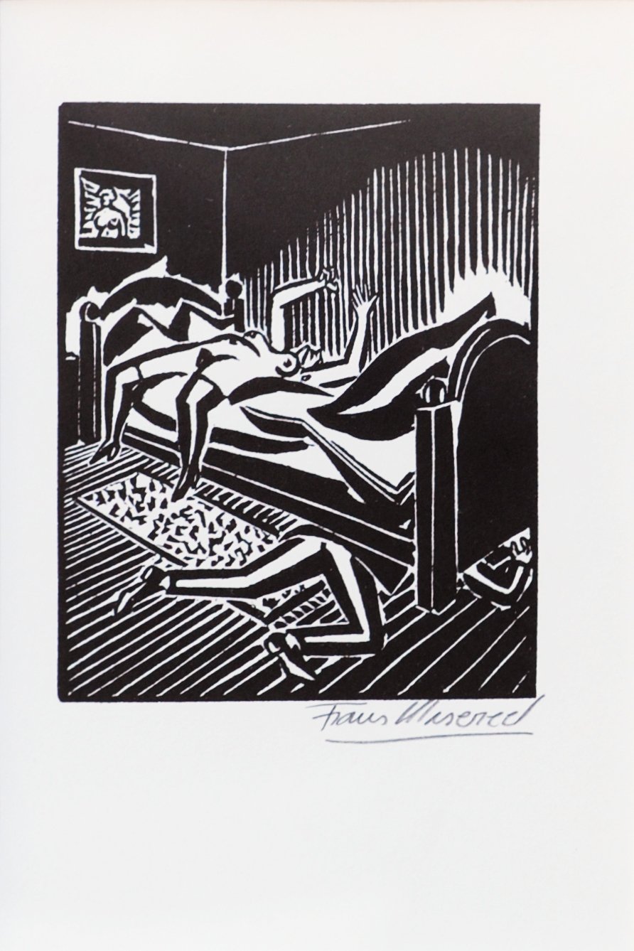 Frans Masereel (1889 - 1972)
Woodcut 24/63 : Le soleil, 1919
ink on paper
Artwork: 4 x 3 1/8 in. (10 x 8 cm)
Paper: 6 5/8 x 4 1/2 in. (16 x 11 cm)