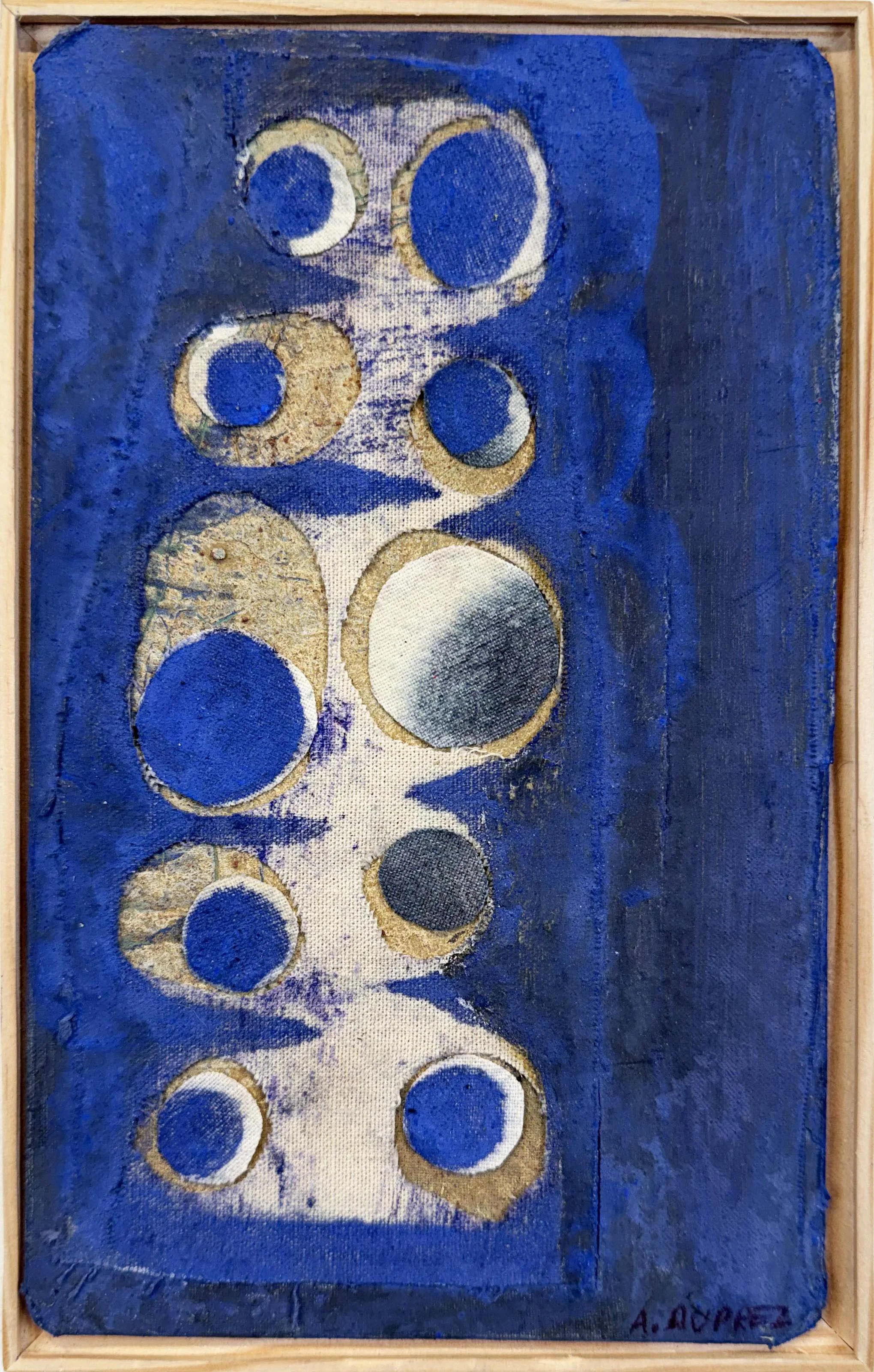  Alexandra Duprez  
Untitled, 2026 
oil, fabric collage on book cover 
8 x 4⅞ in. 
20 x 12 cm