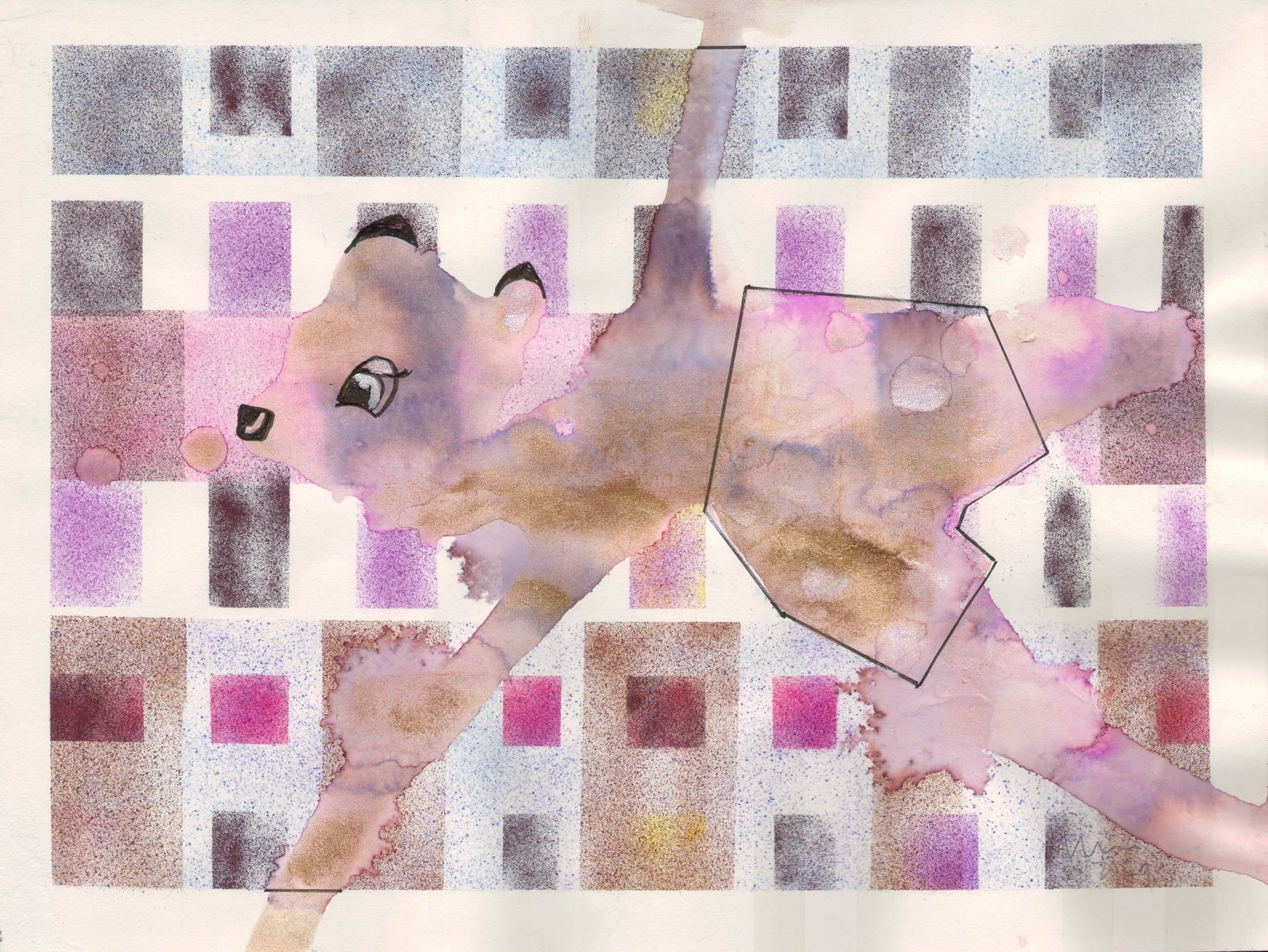Robert Kraiss
Untitled (Bambi), 2022
metallic watercolor on paper
10 1/4 x 14 inches
26 x 35.5 cm