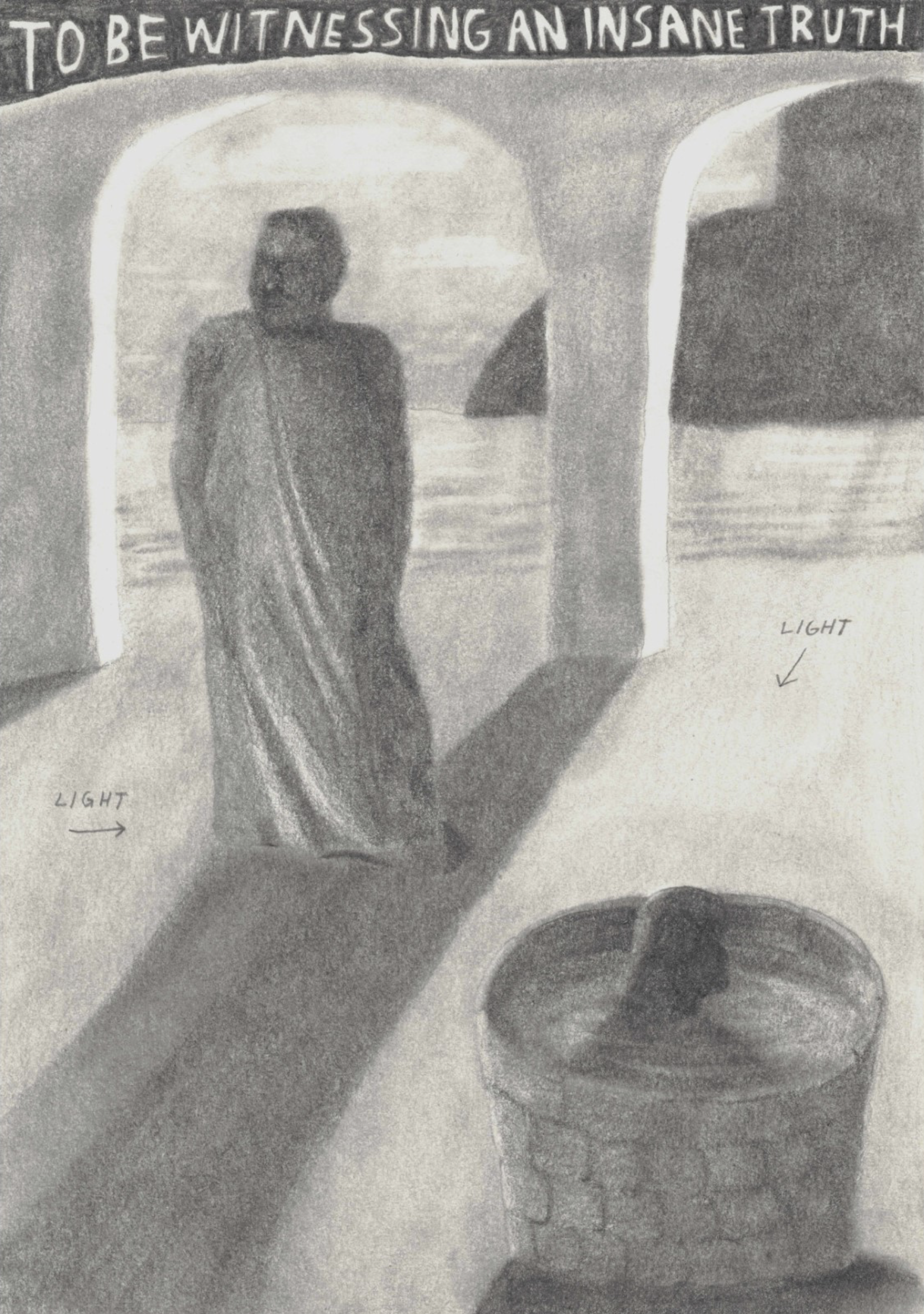  June Gutman (b. 1995)  
In Sane Truth, 2025 
pencil on paper 
11⅜ x 8⅛ in. 
29 x 20 cm 
Courtesy of Kishka Gallery & Library