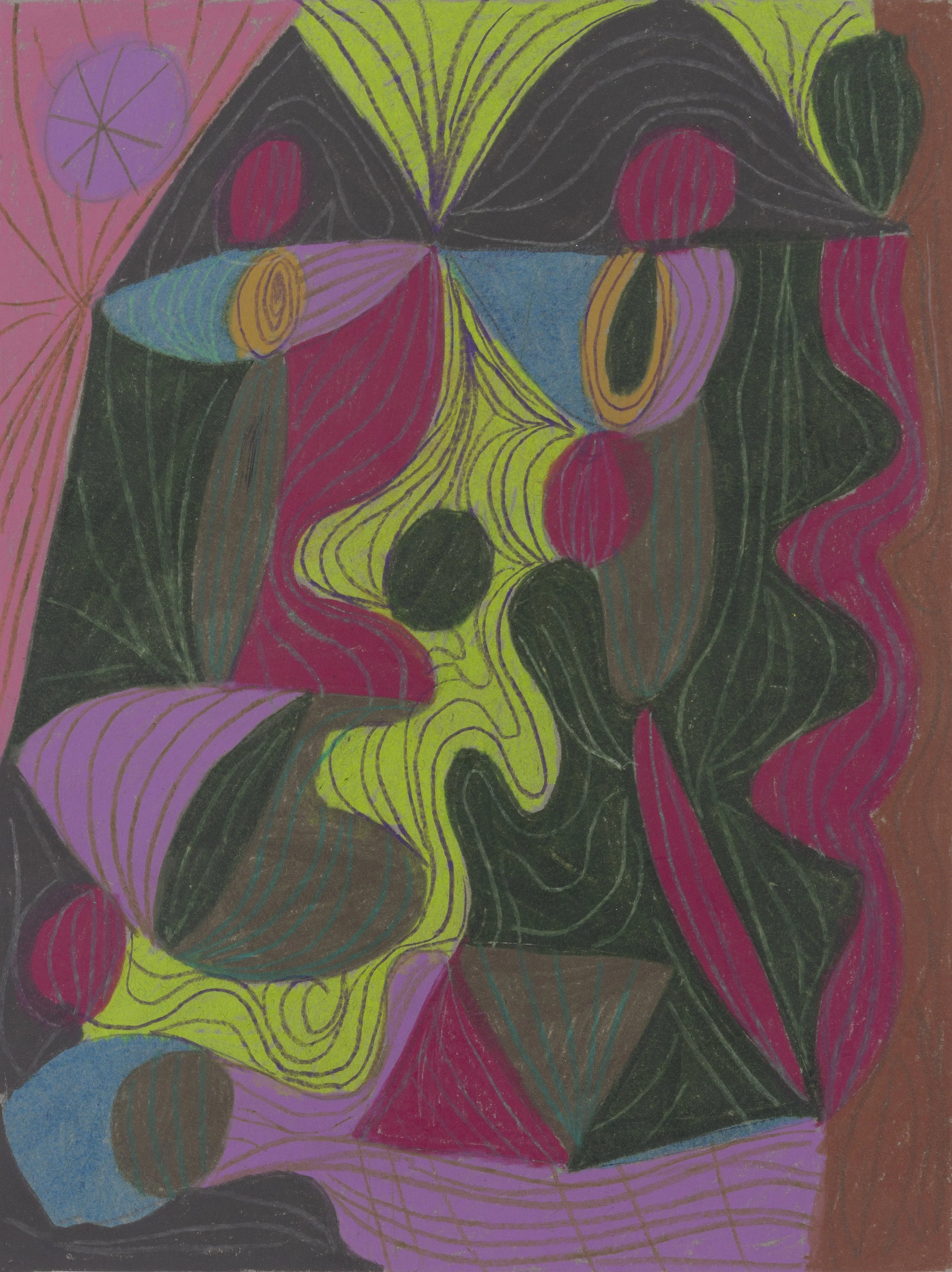  William J. O'Brien  
Thorn Mask, 2026 
colored pencil on paper 
12 x 9 in. 
30 x 22 cm