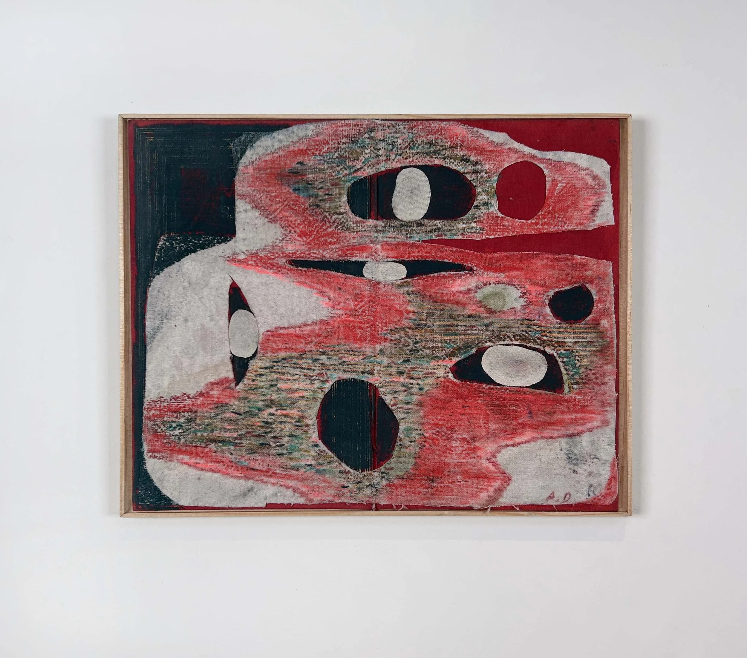  Alexandra Duprez  
Untitled, 2026 
oil, colored pencil, fabric collage on found book cover 
8⅛ x 10 in. 
20 x 25 cm
