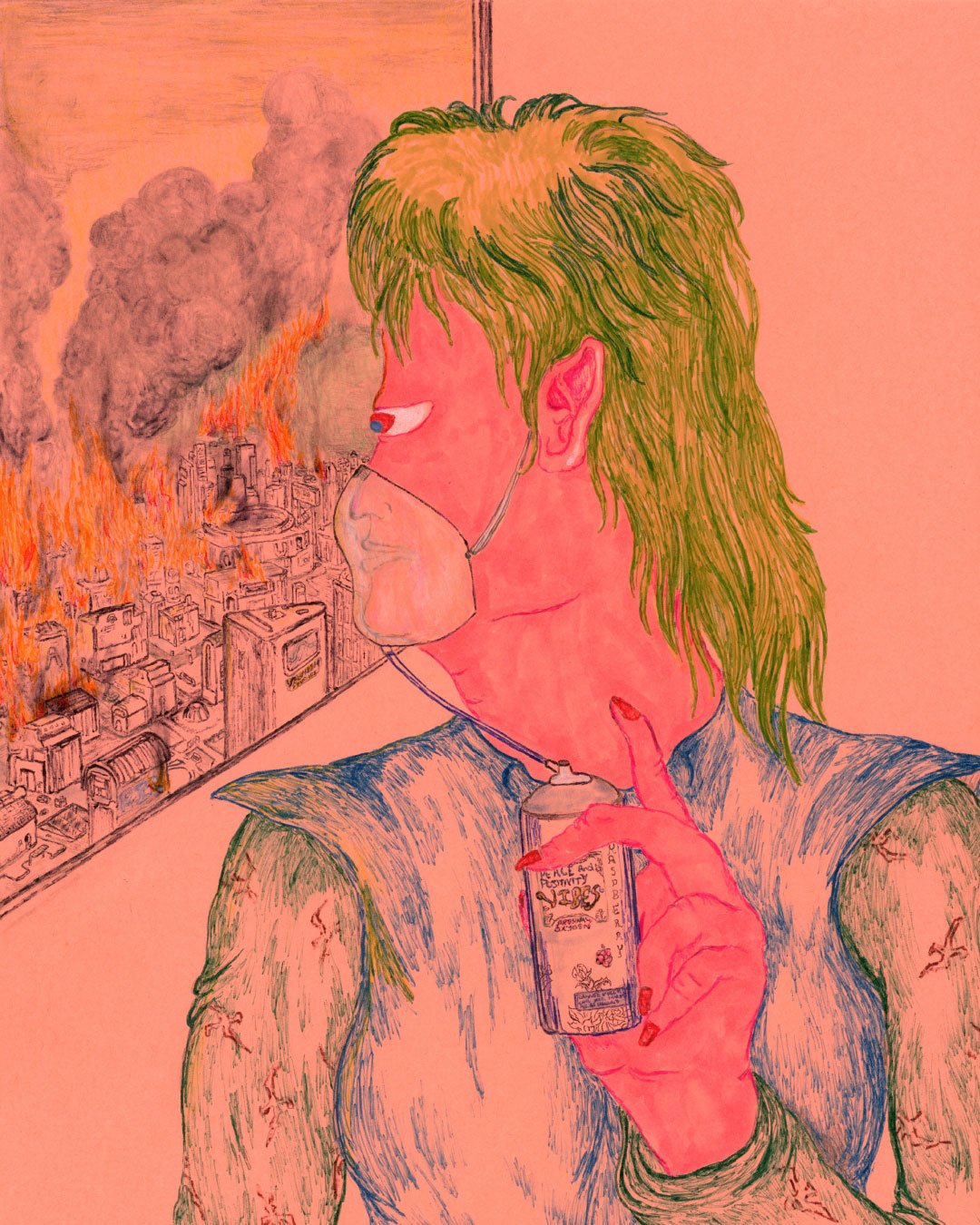 Matt Lock
The Future In Artisanal Oxygen, 2025
ink, pencil, marker, paint marker on cardstock
11 x 8½ in.
27 x 21 cm