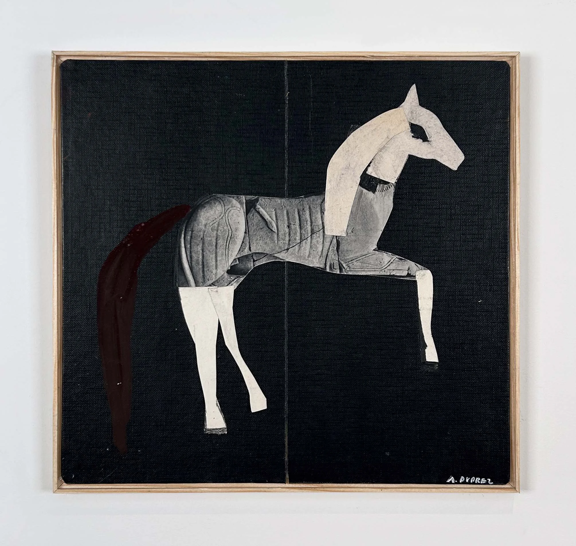  Alexandra Duprez  
Untitled, 2026 
paper collage, oil on found book cover 
9½ x 10 in. 
24 x 25 cm