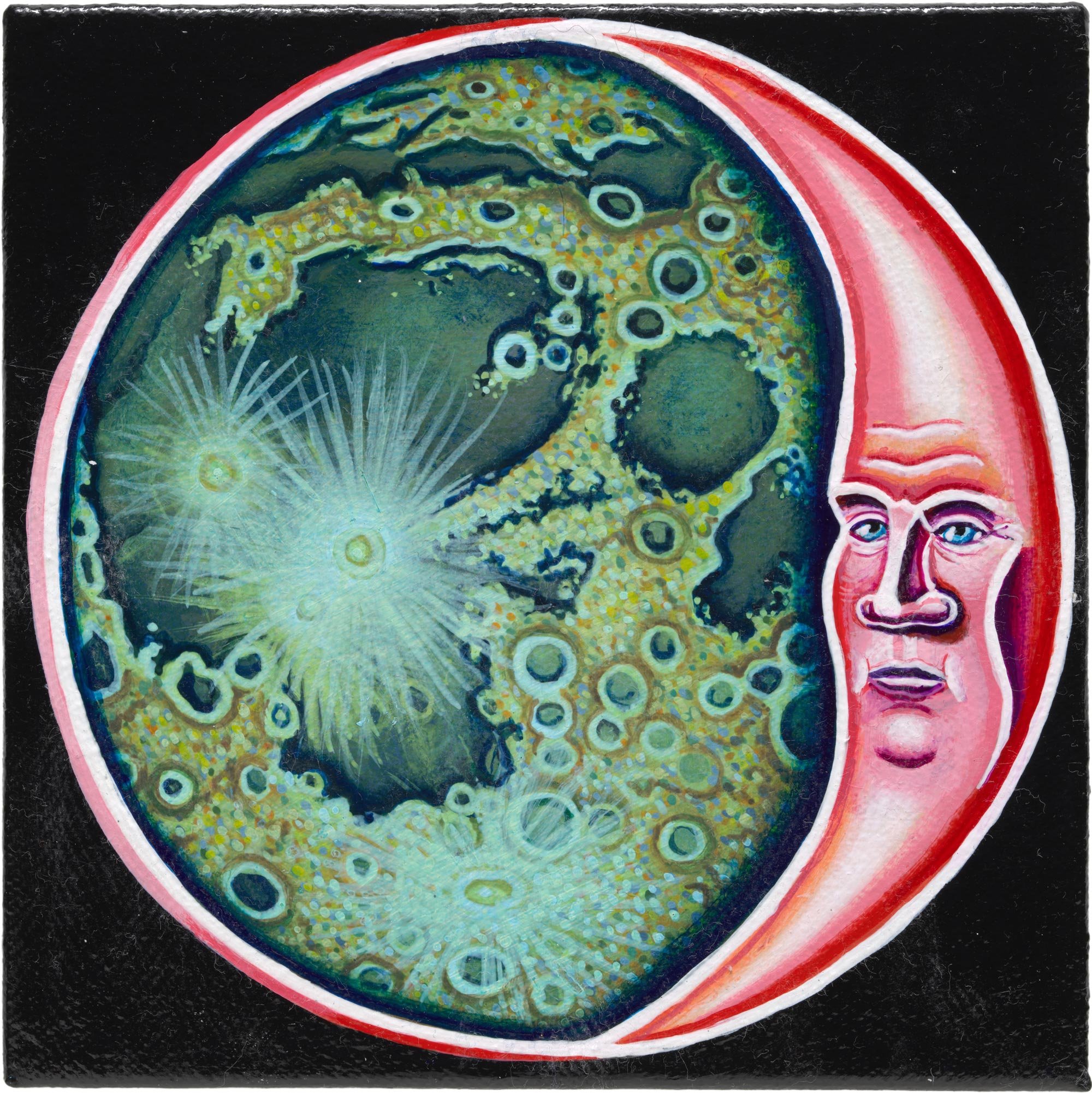 Matthew F Fisher
Strawberry Moon, 2025
acrylic on canvas over panel
5 x 5 in.
12 x 12 cm