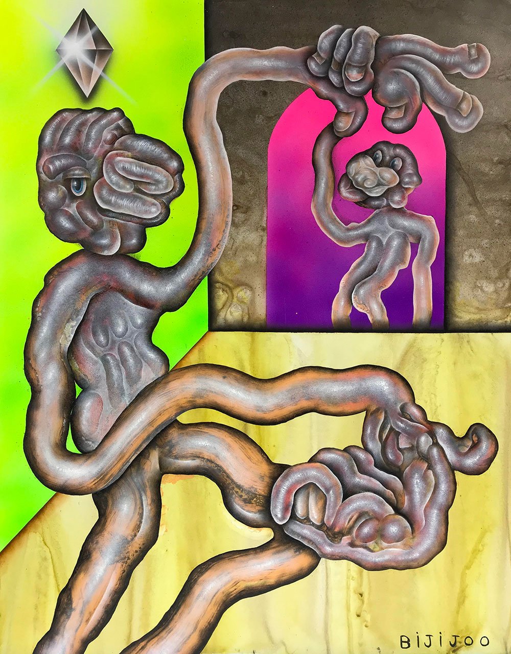 Bijijoo
Got You, 2020
oil and Acrylic on yupo mounted on panel
14 x 11 in.
35 x 27 cm