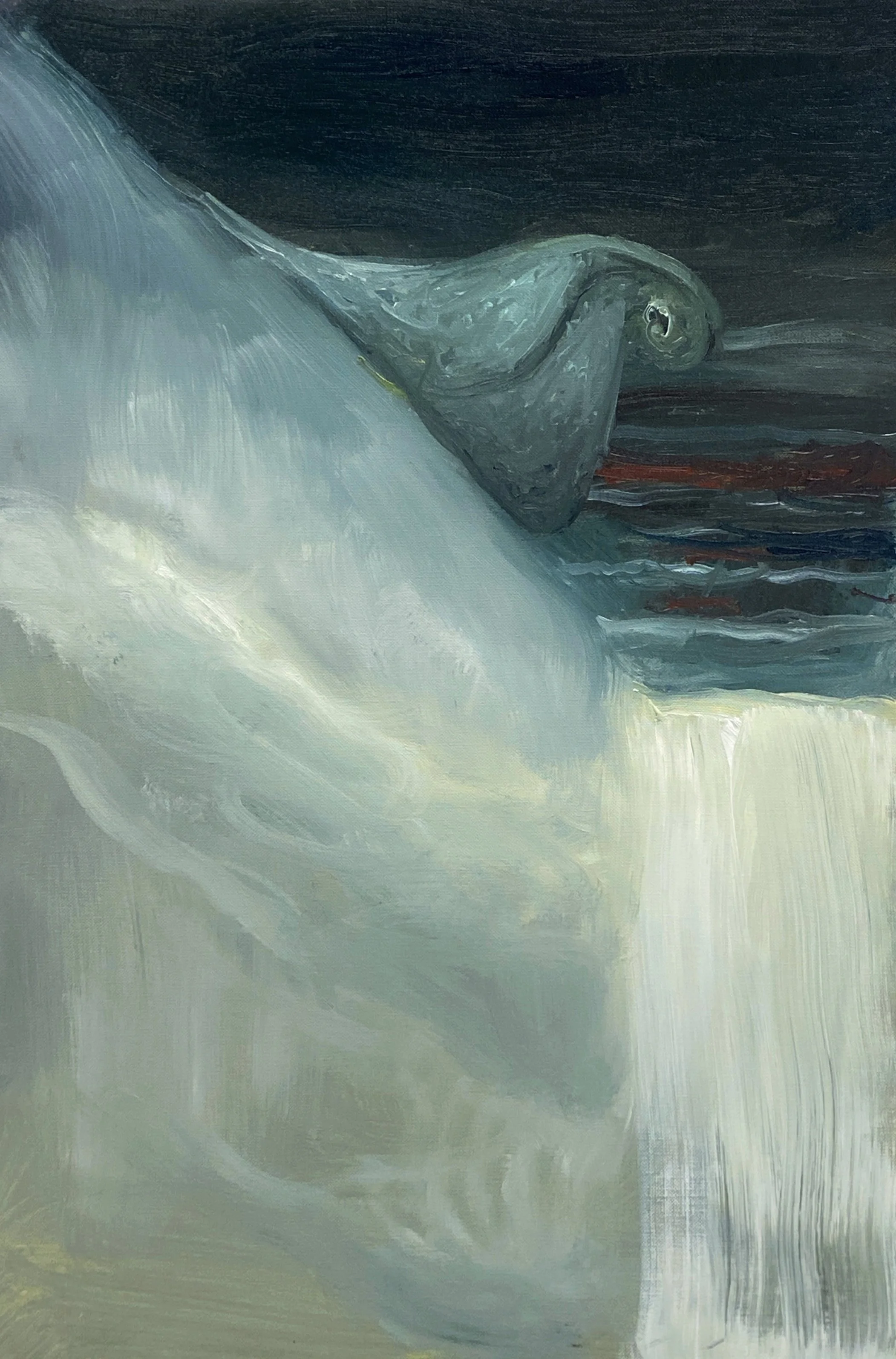 Untitled, 2025 
oil on paper 
12 3/4 x 19 5/8 inches 
32.5 x 50 cm