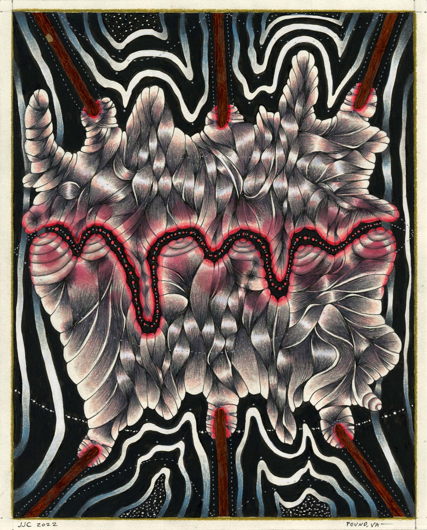 JJ Cromer
In Defense of Ardor, 2022
mixed media on paper
10 x 8 in.
25 x 20 cm