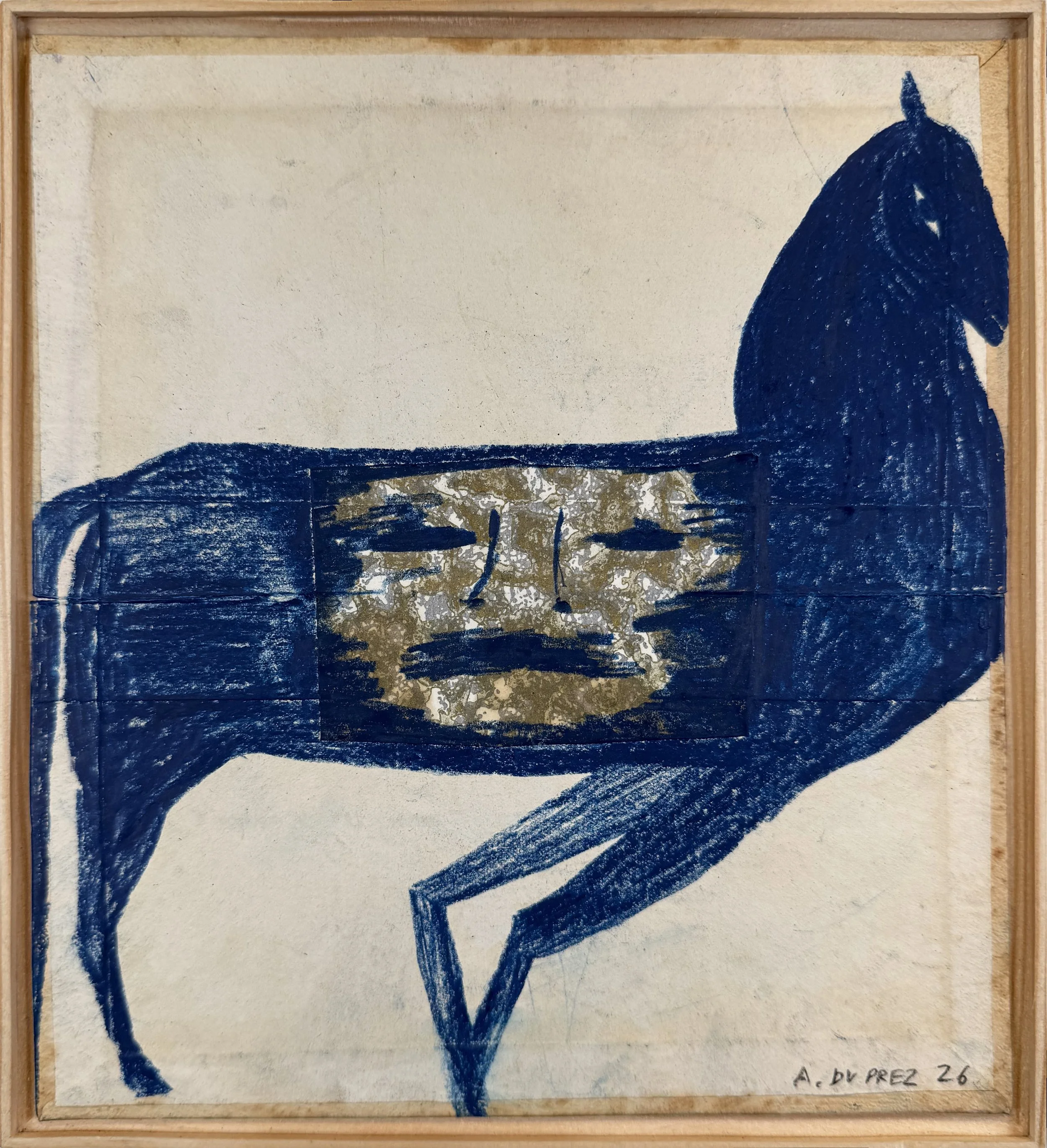  Alexandra Duprez  
Untitled, 2026 
colored pencil, collage on found book cover 
8¼ x 7¼ in. 
21 x 18 cm