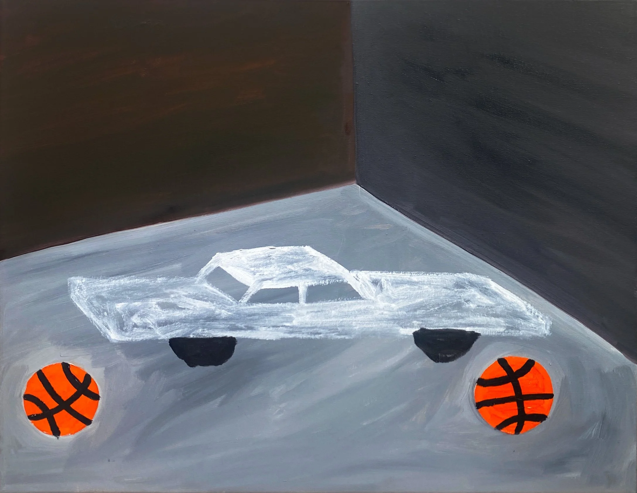  L.W.D. (b. 1957)  
Me Against Me # 1, 2024  
oil on canvas  
20 x 16 x ½ in. 
50 x 40 x 1 cm