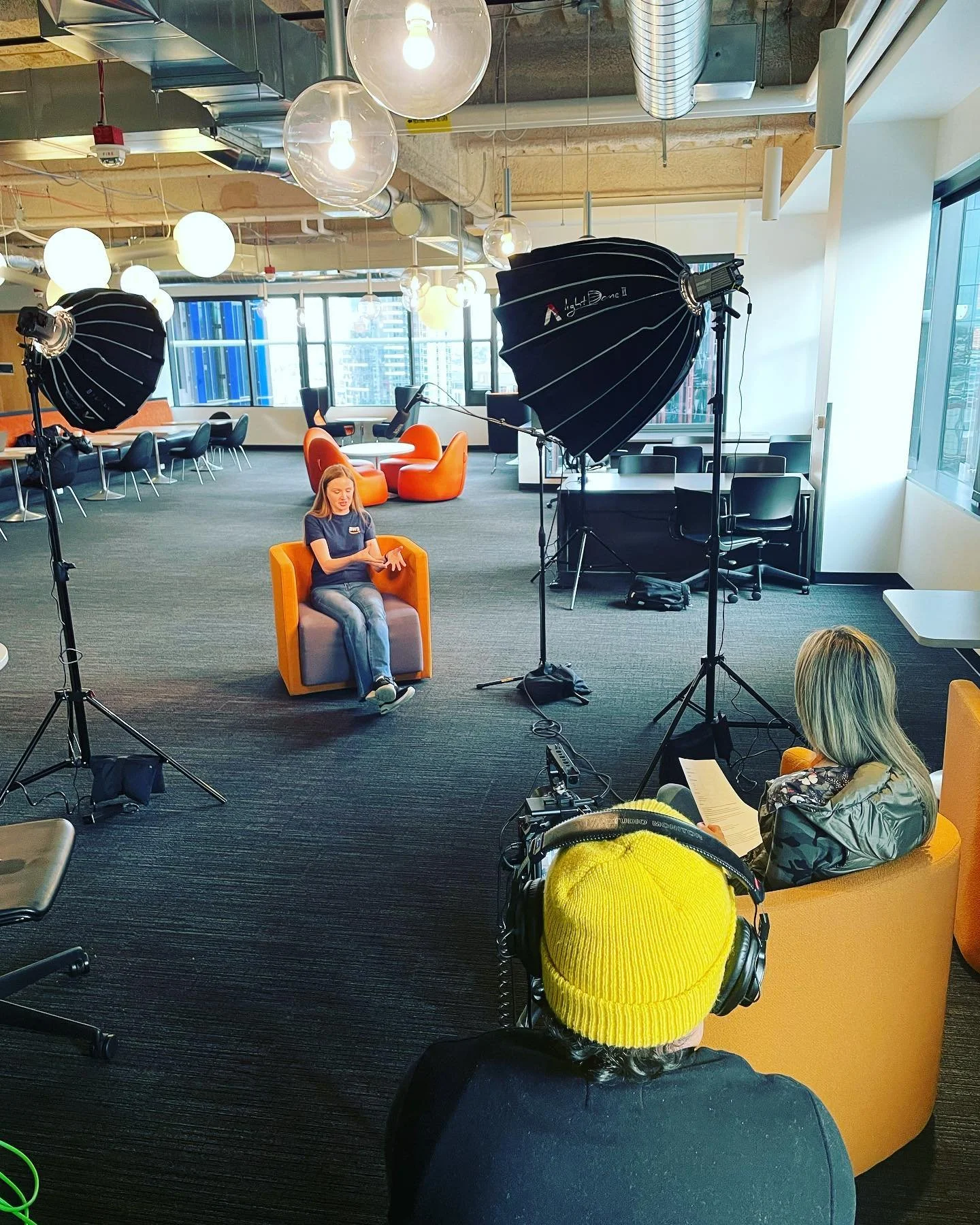 Behind the scenes of my Amazon video shoot.
