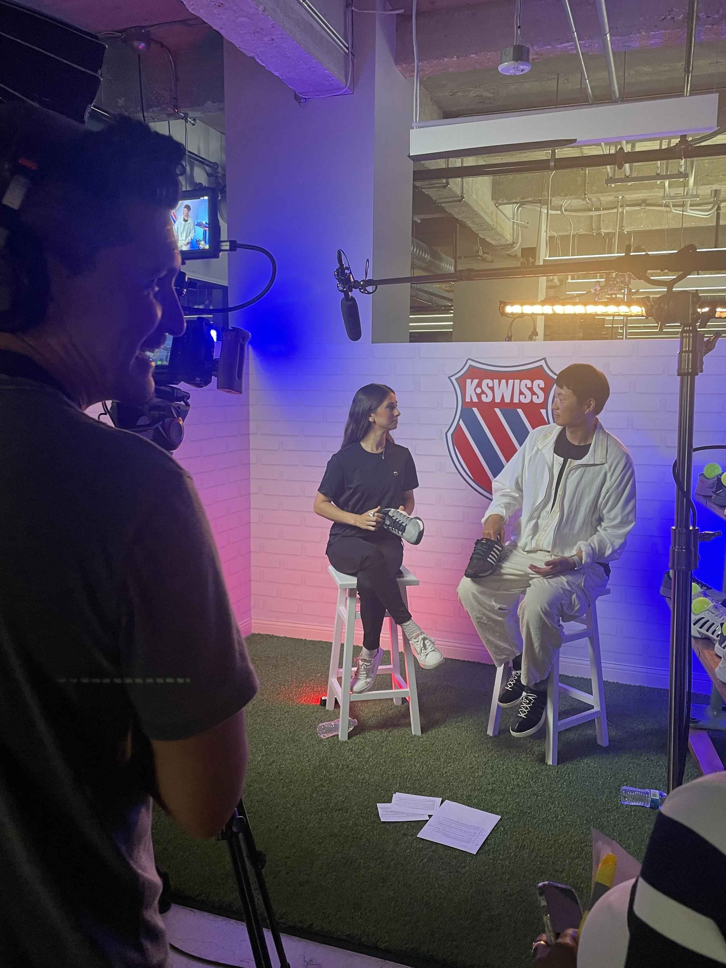 behind the scenes video production at K-Swiss