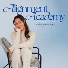 Poster for 'Alignment Academy' featuring Kristen Such, with a woman sitting on a chair.