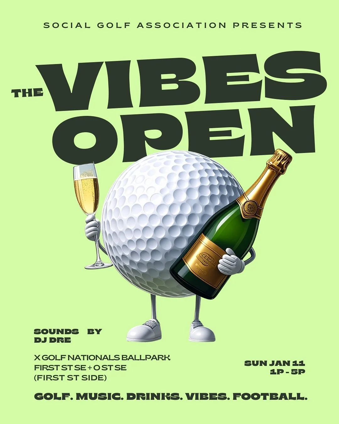 10 days away from The Vibes Open! 

New Year. Same SGA vibes. 

See y&rsquo;all on 1/11. Do us a favor and share this with a homie who needs some golf + vibes in their life.