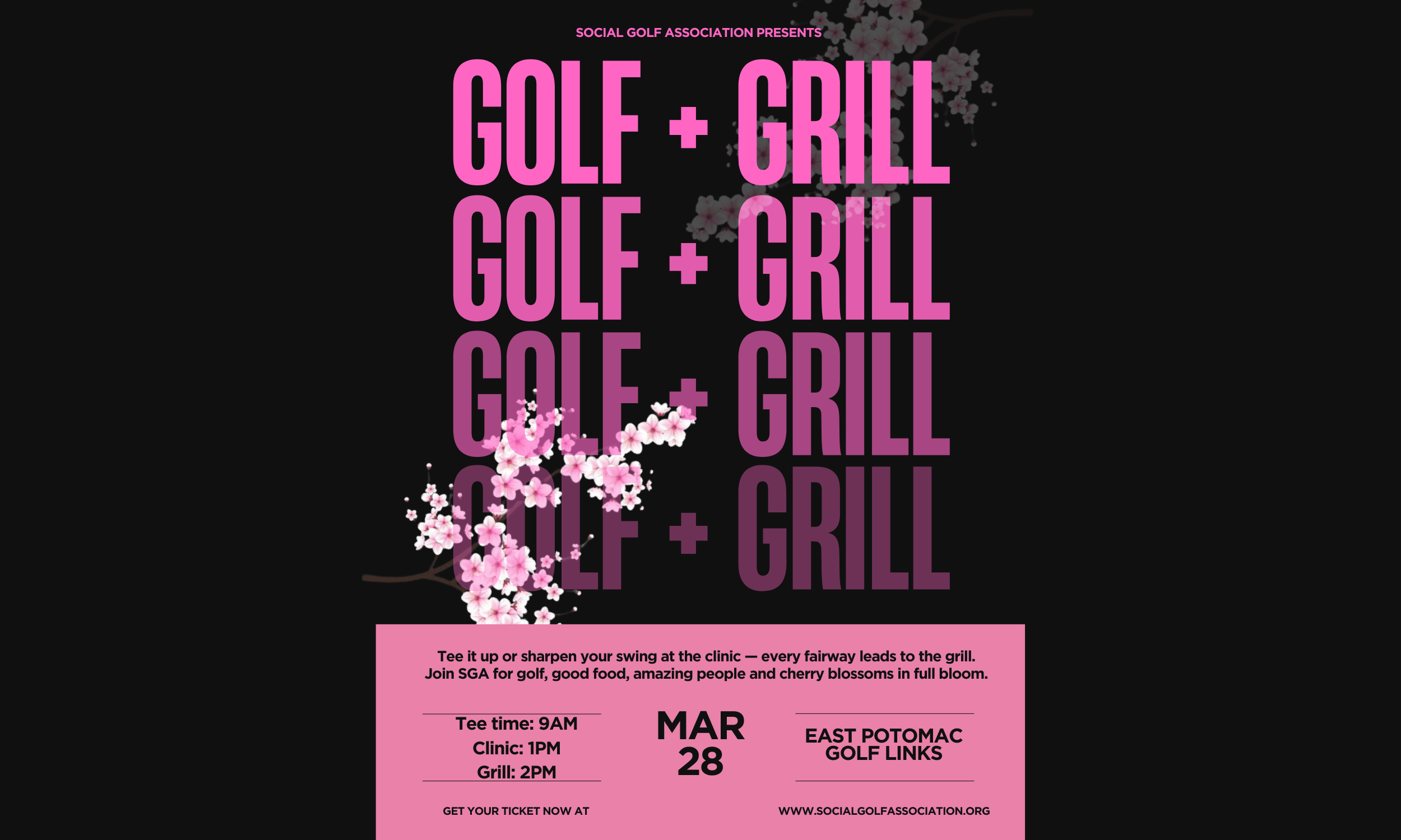 🌸 golf + grill: cherry blossom szn 🌸