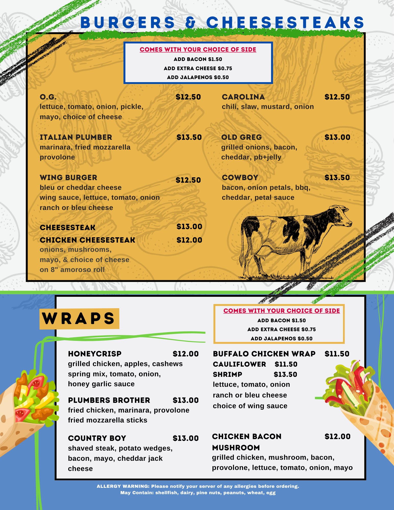 Menu — Tinos Gastonia