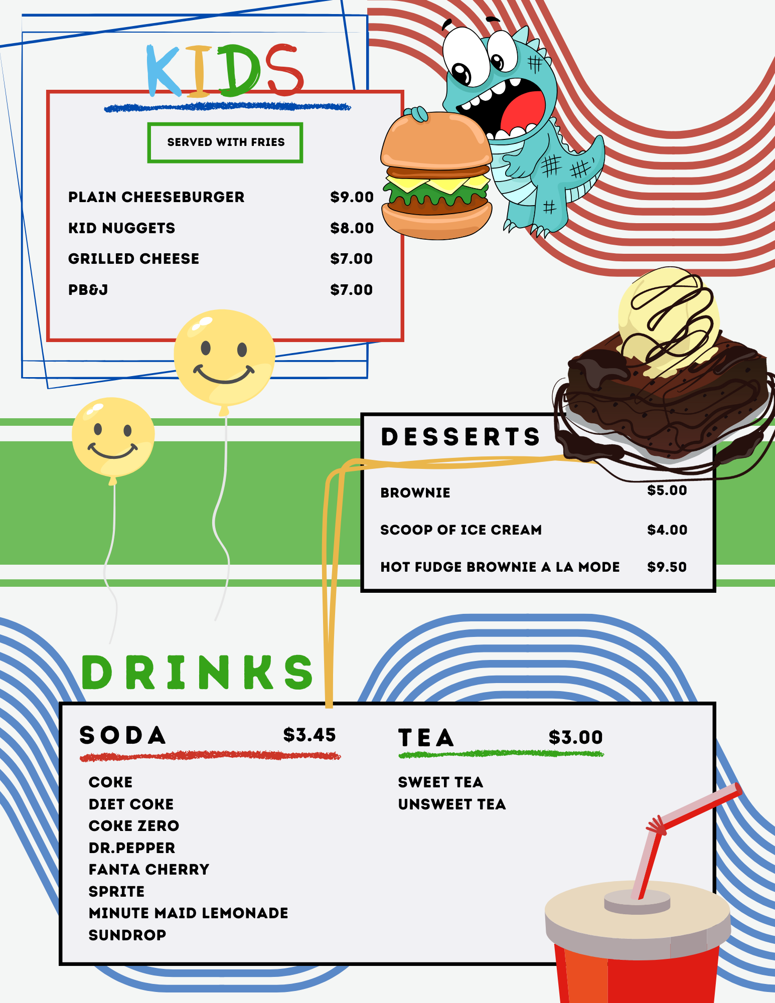 Menu — Tinos Gastonia
