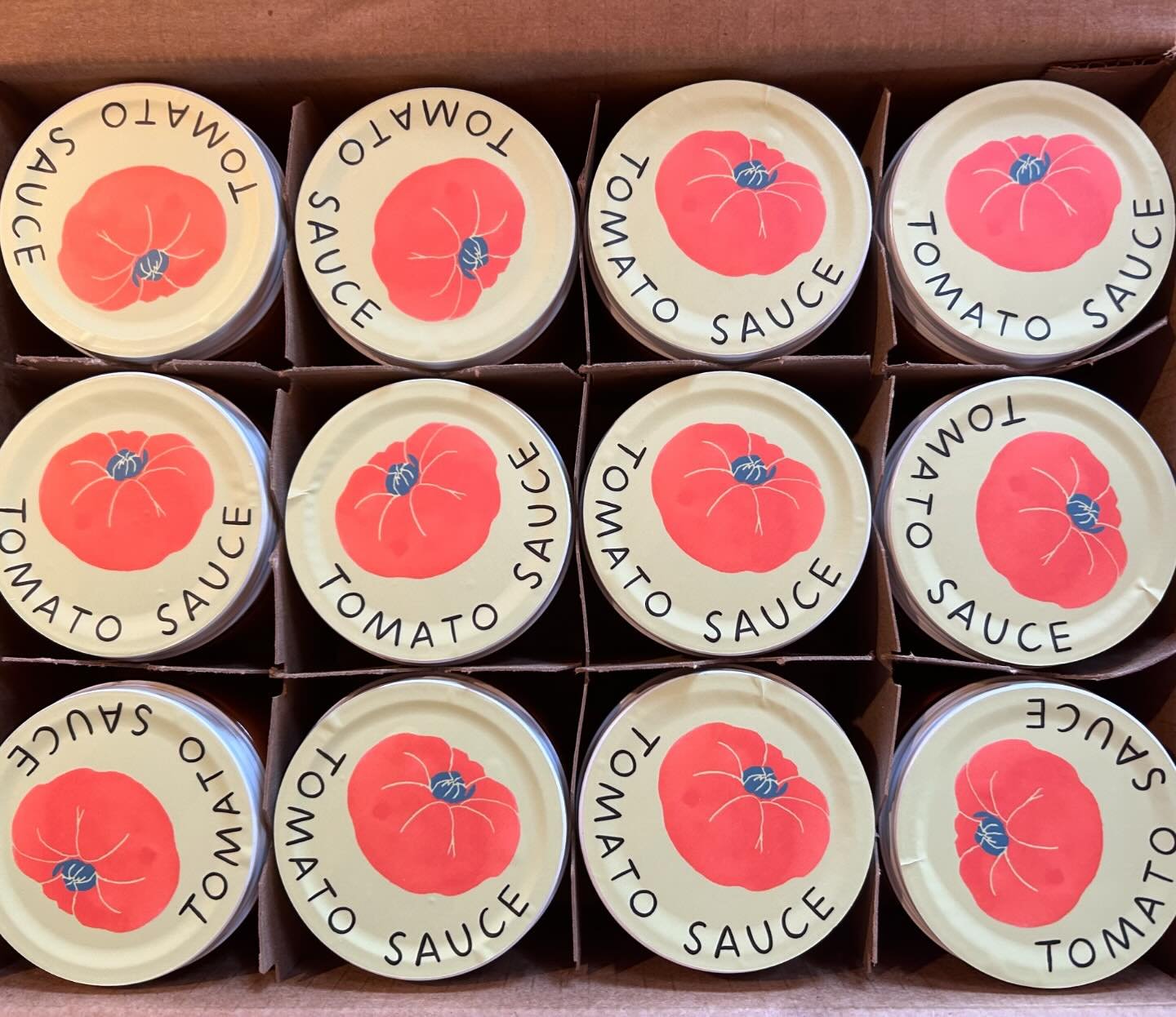 See ya Wednesday at the @westtisburyfarmersmarket with *glass* jars of sauce. Feeling fancy. Labels by @aly_illustrations