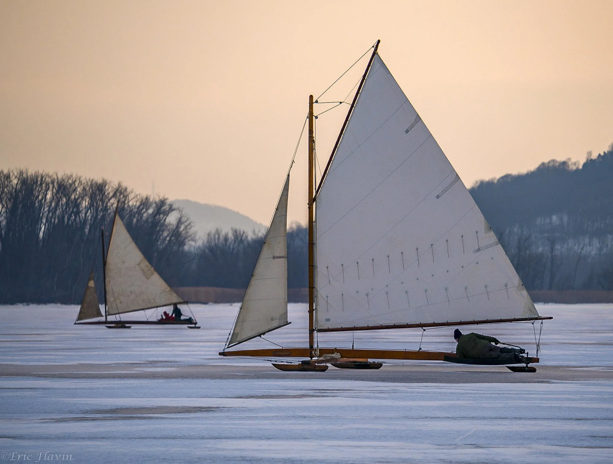 Ice Boating on the Hudson River
