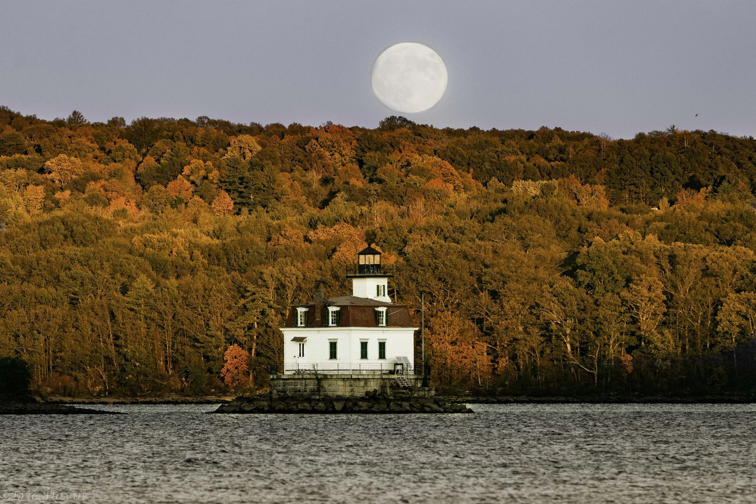 Moon Rise Over Esopus Lighthouse