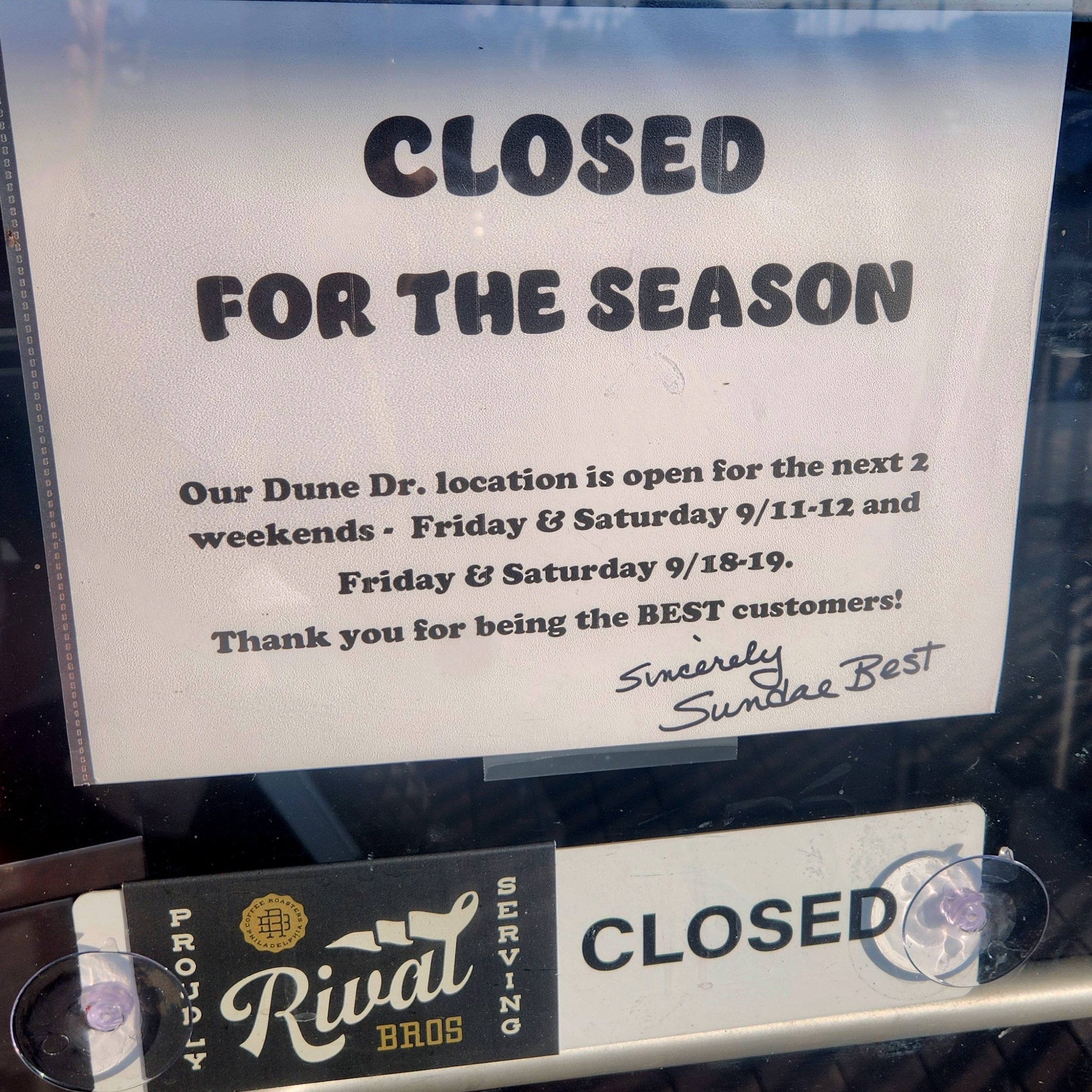 Closed for the Season