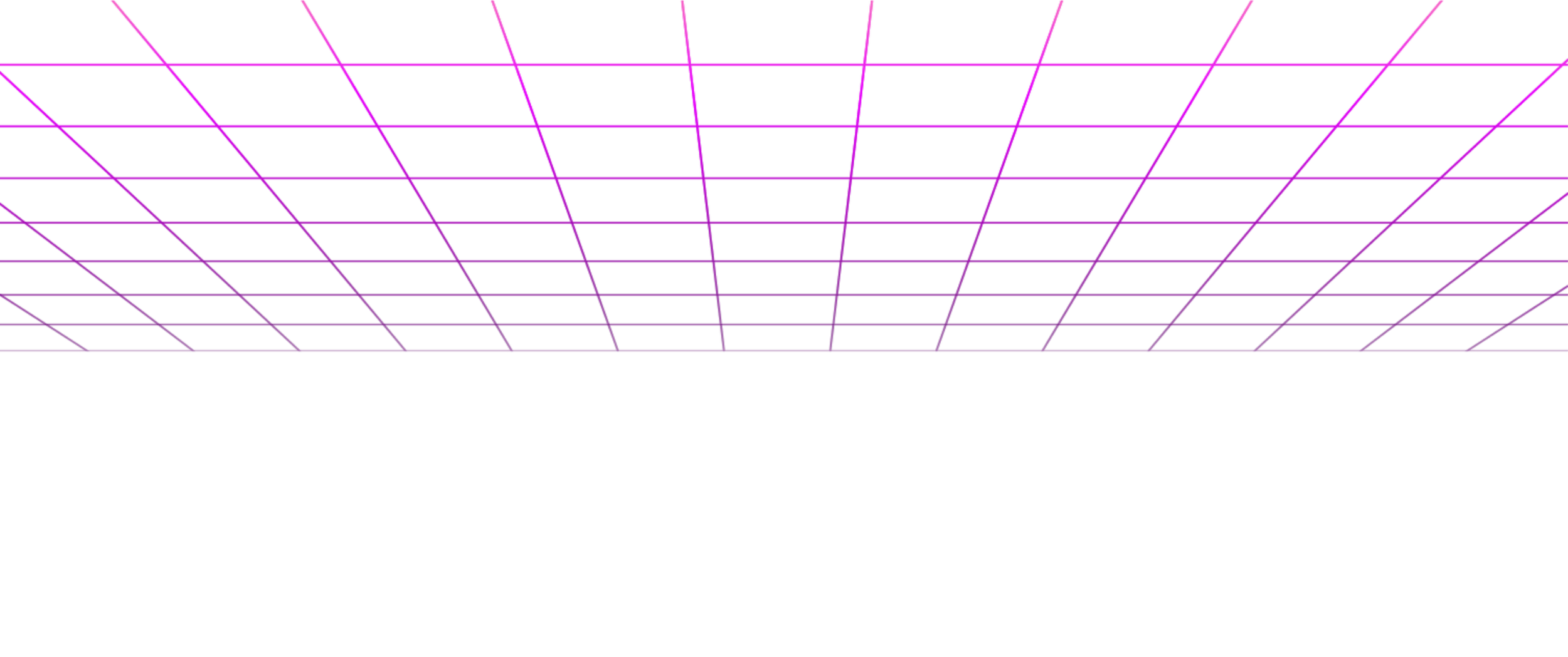 A 3D wireframe grid with purple lines, creating a geometric pattern on a black background.