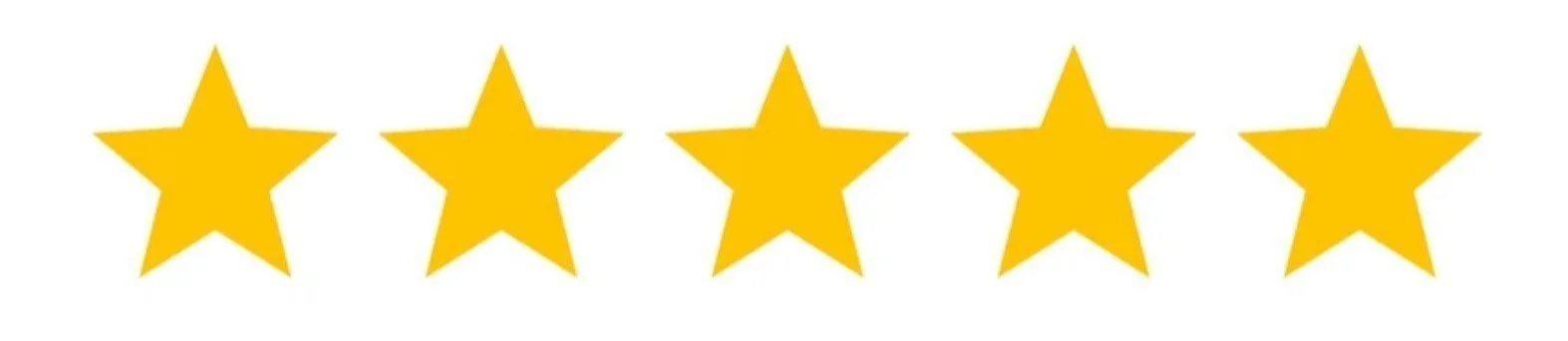 Five yellow stars in a row on a white background.