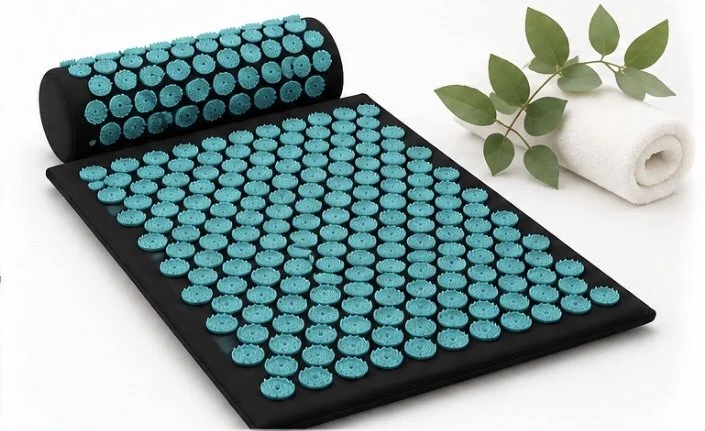 ProsourceFit acupressure mat and pillow set for at-home acupressure and relaxation.