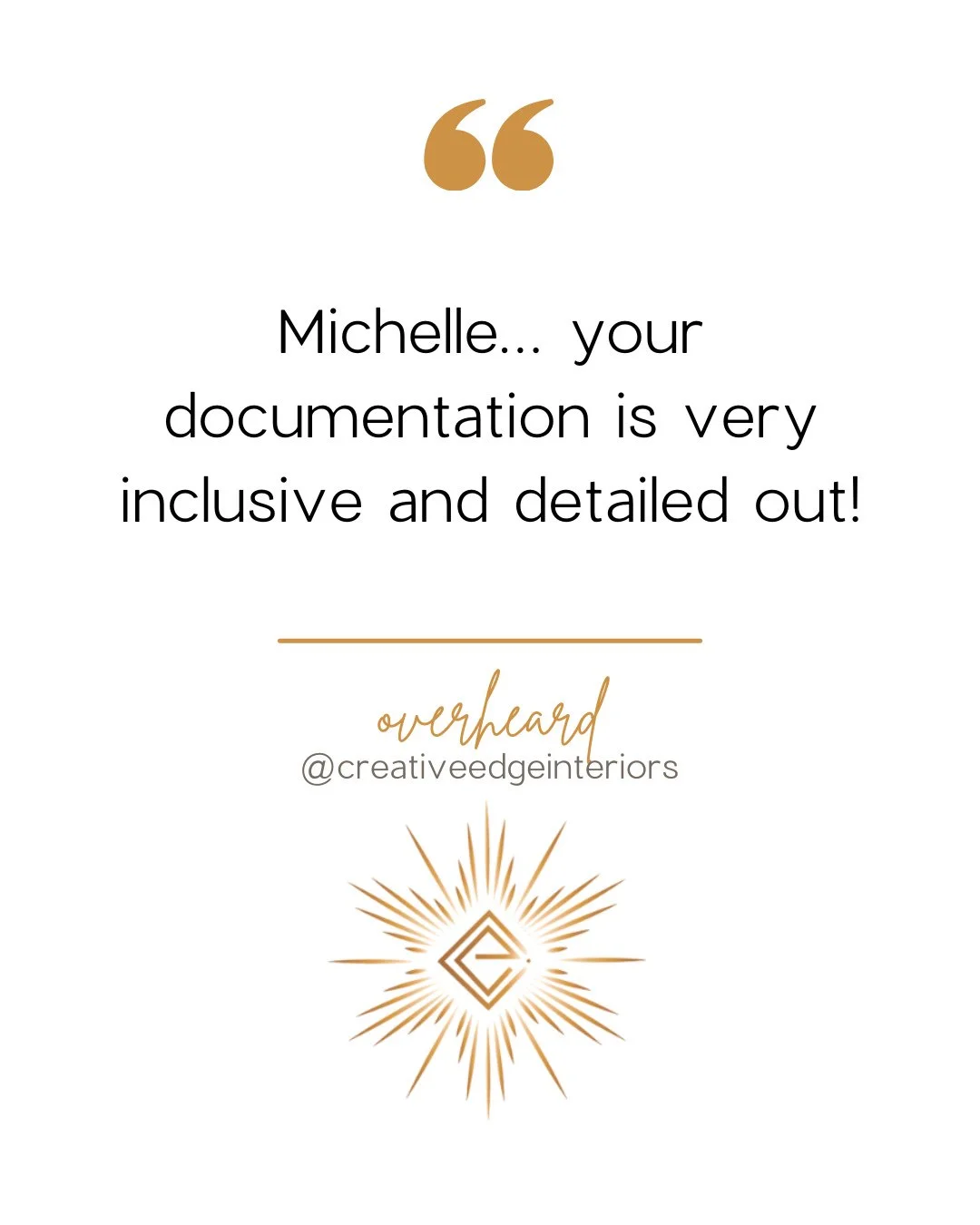 Overheard during a new build planning meeting today&hellip;⁠
&ldquo;Michelle&hellip; your documentation is very inclusive and detailed out.&rdquo;⁠
⁠
Coming from the architectural team, that&rsquo;s a compliment we don&rsquo;t take lightly!⁠
⁠
Though