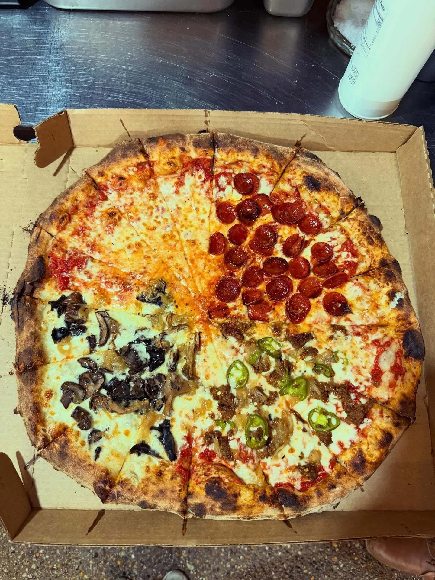 Happy belated Pi Day! Here's a pie chart of our four most popular pizzas! Which is your favorite? 🍕 🦴 
&bull;
&bull;
&bull;
&bull;
&bull;
#dcpizza #dcpizzalovers #pizzapie #piday #pizzapiday